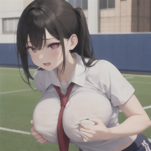 School Gym suit,huge breasts,Exercising,2woman