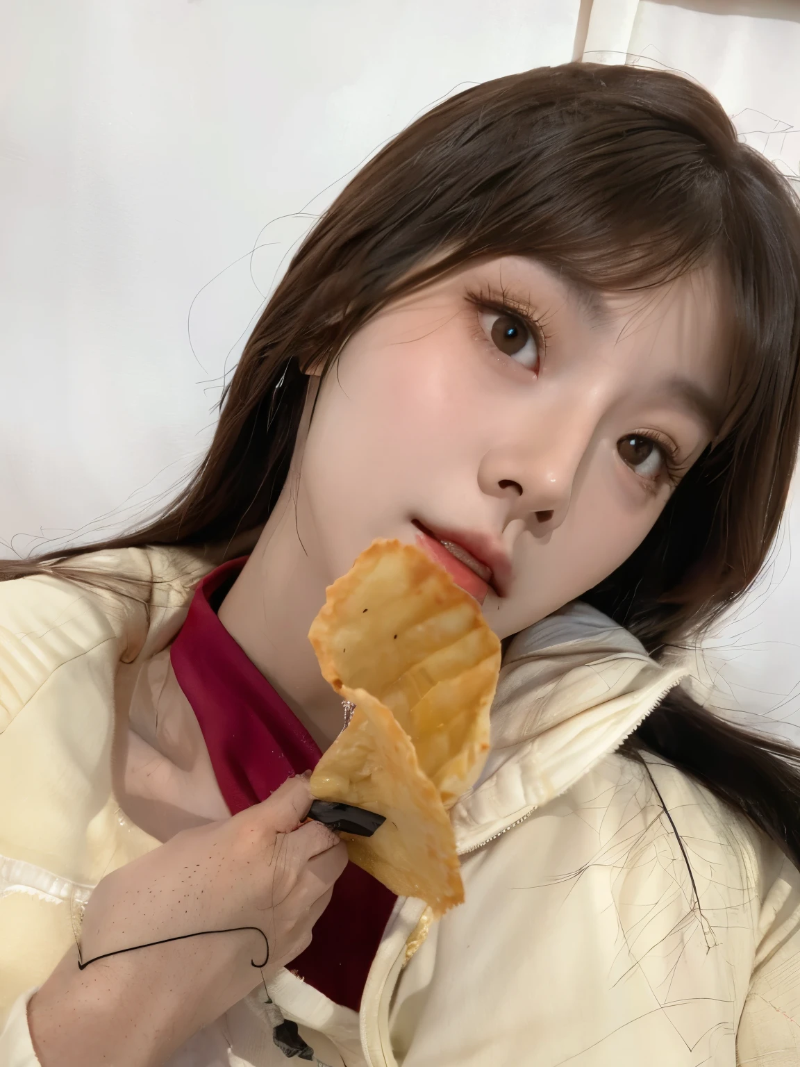 Arapé girl eating food with red handkerchief, Best Face, honey, popular makeup in korea, Korean woman, Tzuyu number 2, Wow lovely Korean face, sakimichan, Taehyung eating Gucci French fries, Heonhwa Choi, popular korean makeup, mukbang, sun yunjoo, jimin park