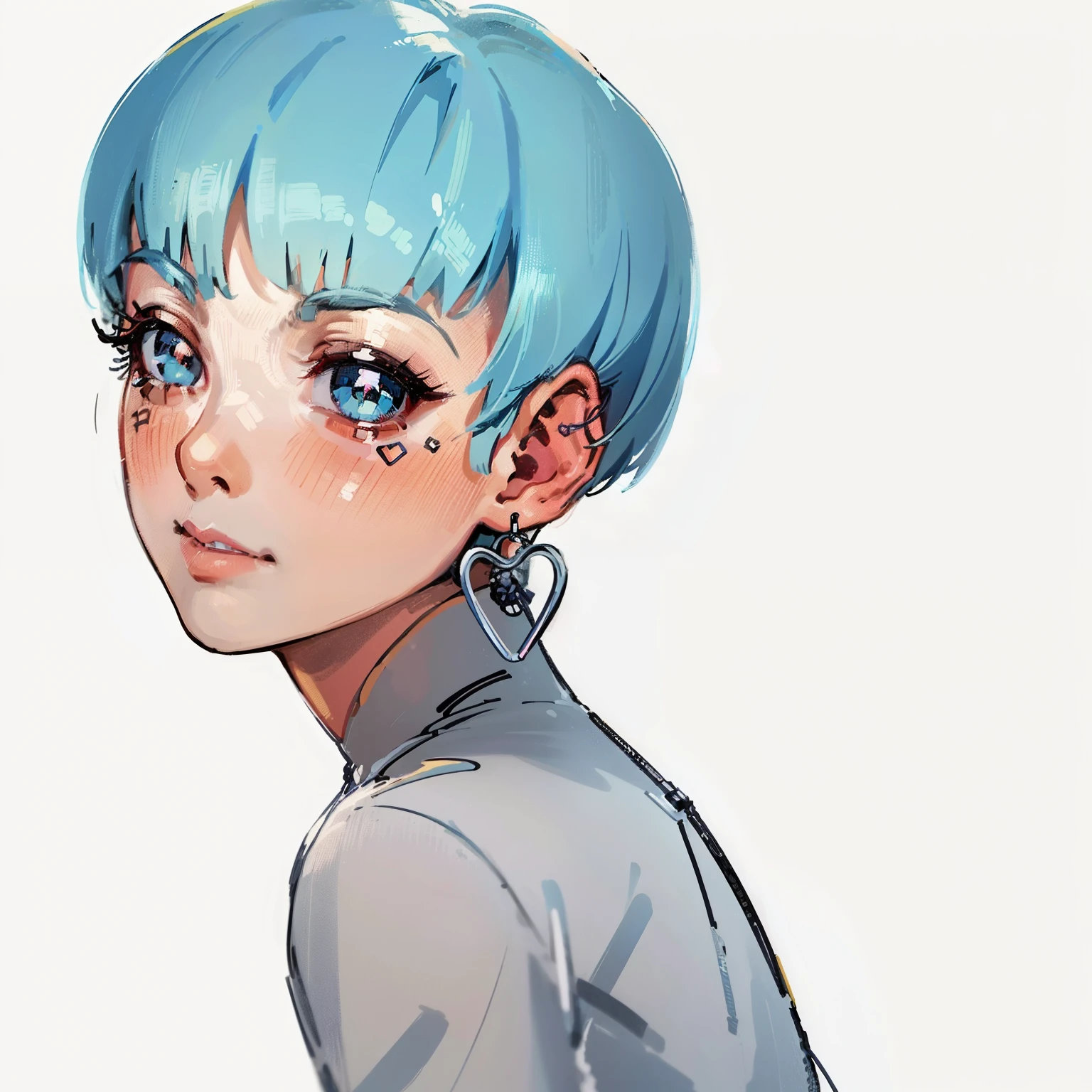 (obra-prima, melhor qualidade: 1.2), 1 garota, Microdeslocamento do adolescente, Coral Grey Action Hair Up, Camisa de primavera de volta, ao lado, arte conceitual do personagem, retrato, muito coerente, 4 mil, detalhado, trends in Artstation, hard disk, realista, Bokeh, Digital illustration by Rossdraw, detalhado, 4 mil, incredible detail, digital