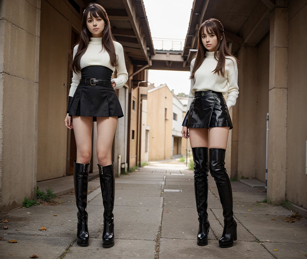 Anime miniskirt long boots