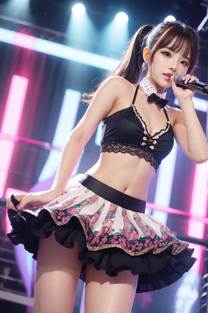 Beauty The perfect idol stage ribbon Sexy clothes whole body