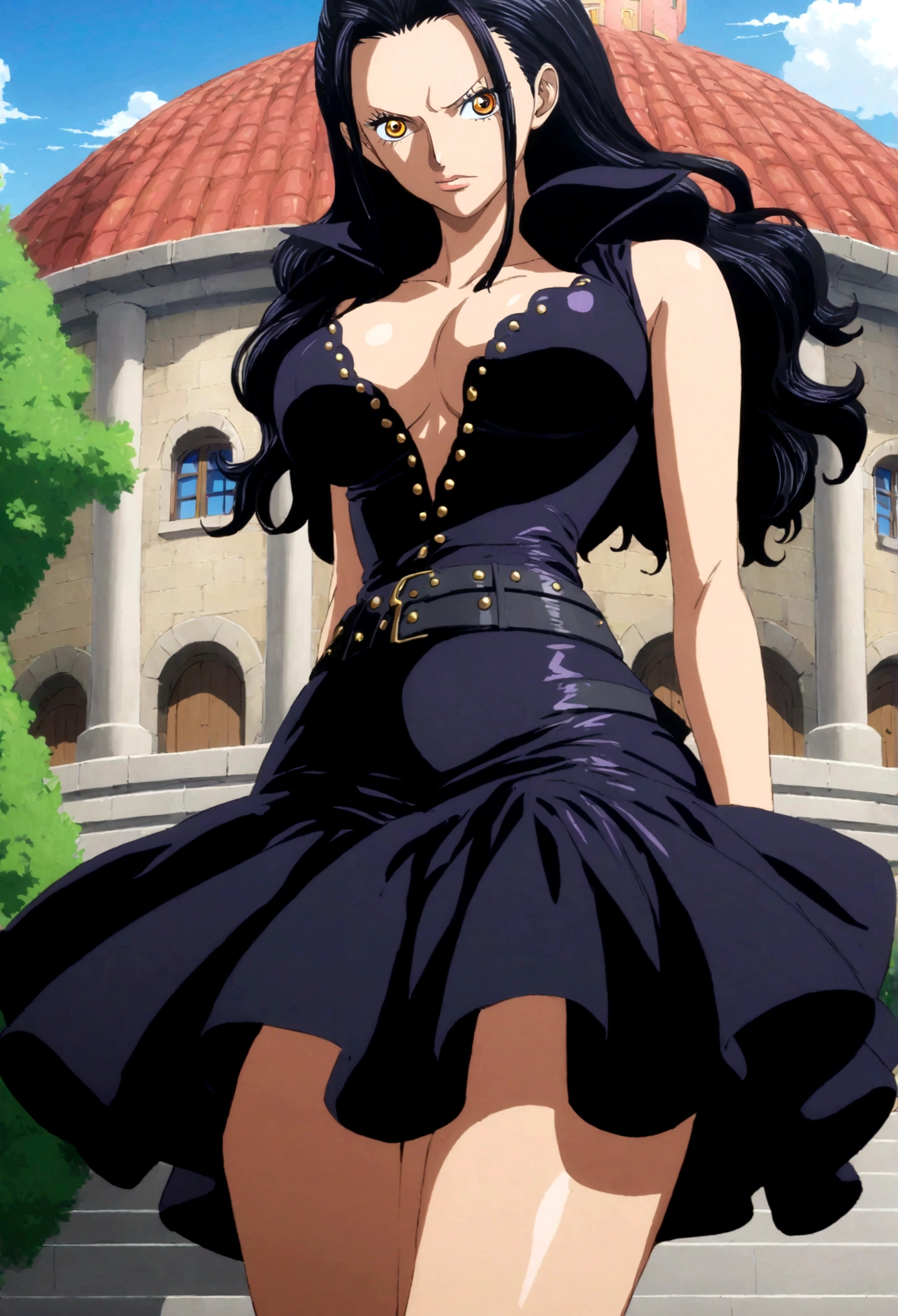 One Piece World, Nico Robin, Bad girl style, Gorgeous dress, Sharp eyes, Domineering posture, High-quality rendering