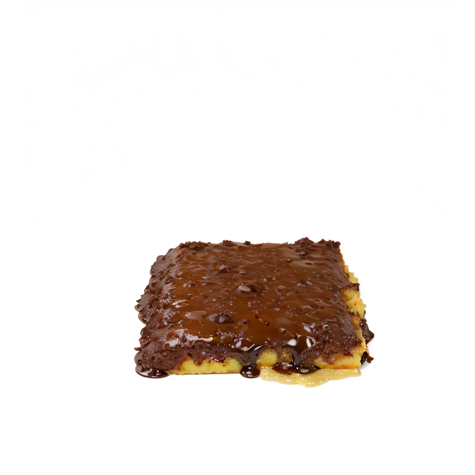 there is a chocolate dessert on a plate on a black background, gooey, brittle. highly detailed, hasselblatt, caramel, smothered in melted chocolate, chocolate frosting, gooey skin, baked bean skin texture, kek, stacked image, on black background, highly rendered, ( ( brown skin ) ), brown:-2, battered, magma, larapi