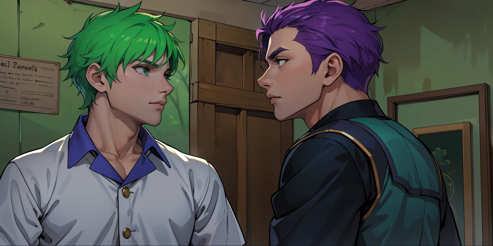 lindo chico de cabello blanco ojos verdes tiene una espada de fondo se ven palacios sumerios y egipcios