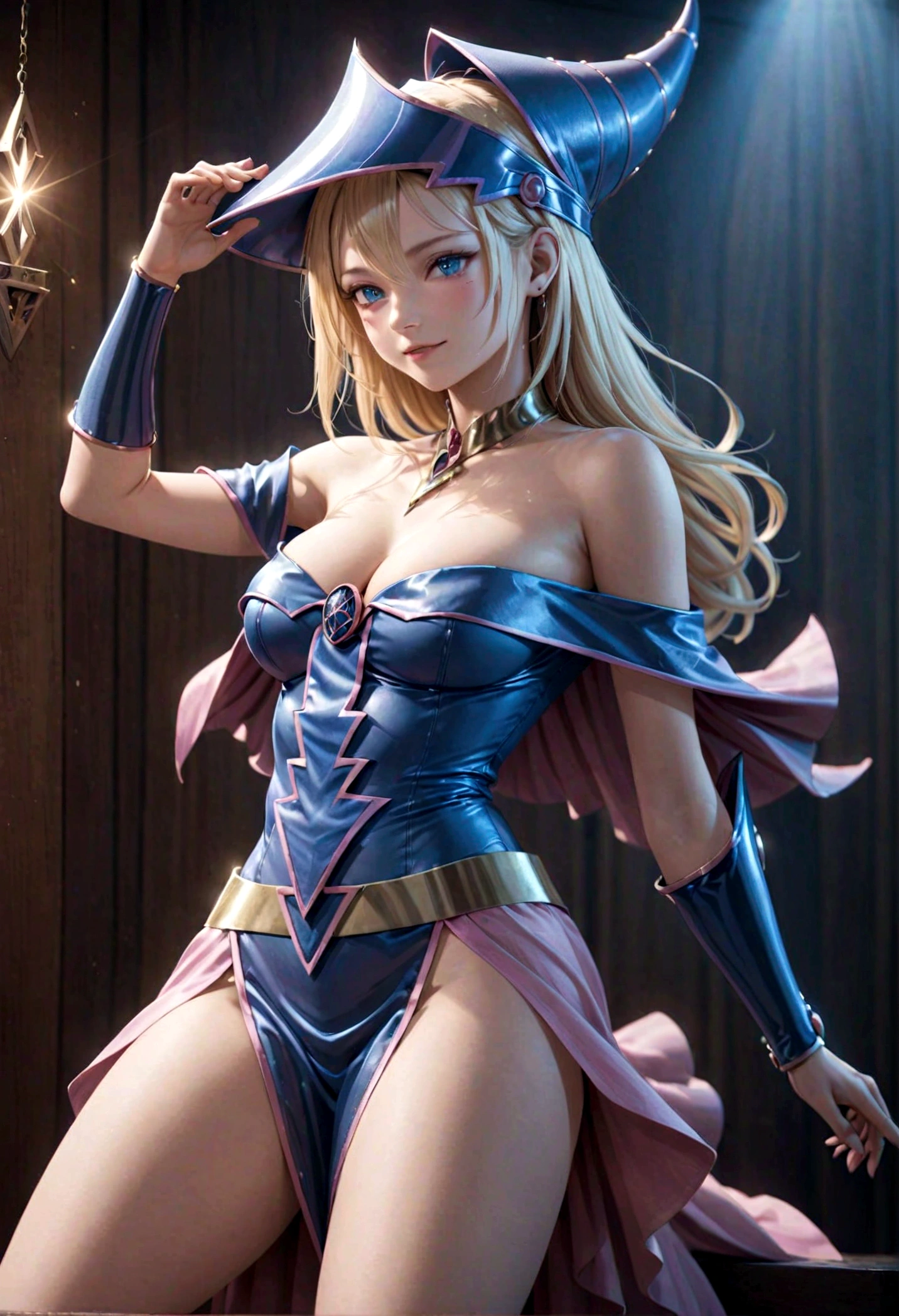 Masterpiece, top quality, ((((dark magicin girl)))), (((golden hair, beautiful blonde)), thin arms, thin legs, long hair, round breasts, only one girl, wet underwear, realistic skin, perfect and beautiful face, perfect and cute face, (standing knees, raised buttocks), (ultra-realistic), (illustration), (high resolution), (8K), (very detailed), (best illustration), (beautiful and detailed eyes), ( Best Quality), (Super Detailed), (Masterpiece), (Wallpaper), (Detailed Face), Blue Hat, Torn Clothes, Embarrassing Look, Nipple Out), Sheer Nipples, Doggy Stile ((((Round Breasts)))), Small, Gap Between Clothes and Breasts, Lean Forward, Sitting With Crotch Spread Over Face, ((Thin Beautiful Legs, Thin Thighs)), Perfect Feet, Blue Boots, Beautiful Nipples