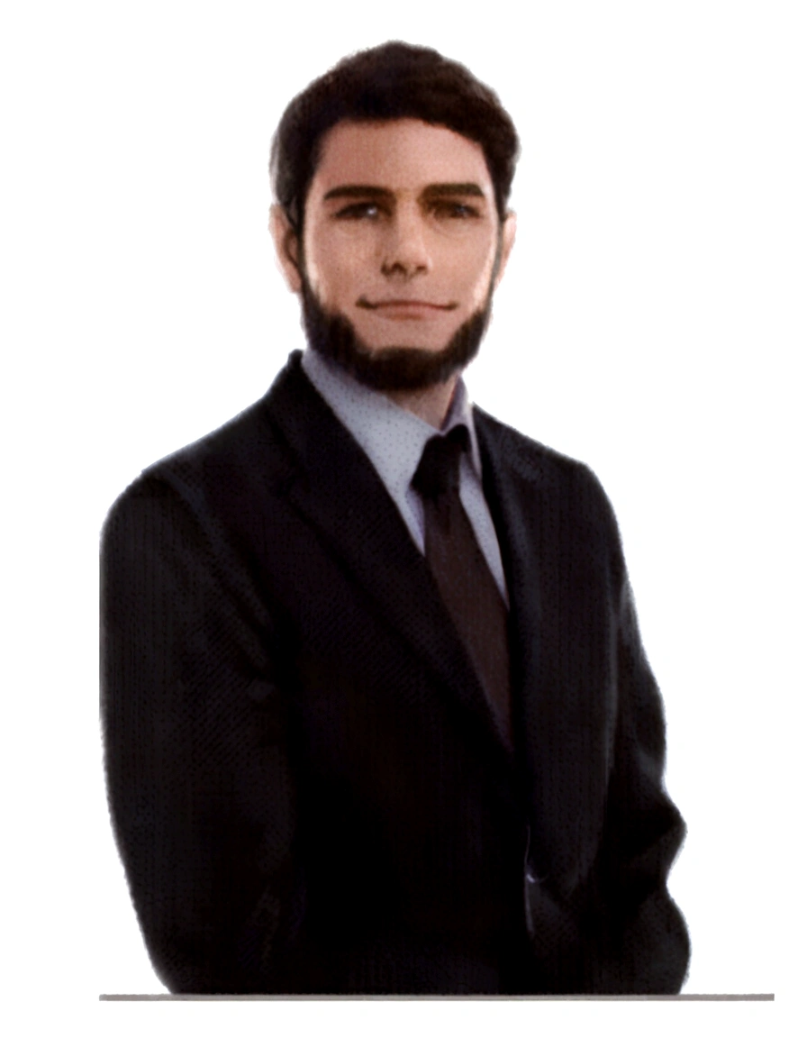 Man in suit smiling with beard