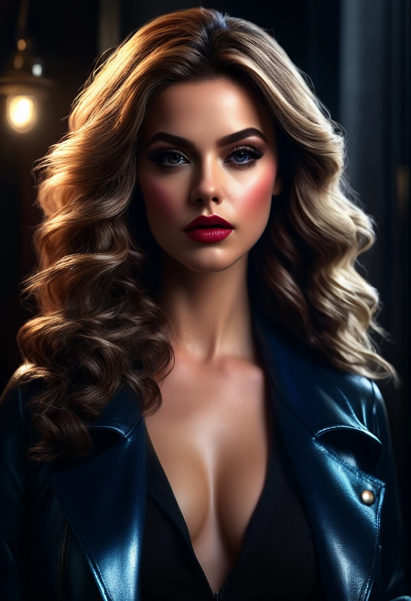 Mean Girl, a mean girl, beautiful detailed eyes, beautiful detailed lips, extremely detailed face and hair, cinematic lighting, dramatic lighting, high fashion outfit, confident pose, striking a pose, moody color palette, dark and gritty, dramatic shadows, chiaroscuro lighting, dramatic lighting effects, hyper realistic, 8k, photorealistic, highly detailed, intricate details, masterpiece, professional 3d render