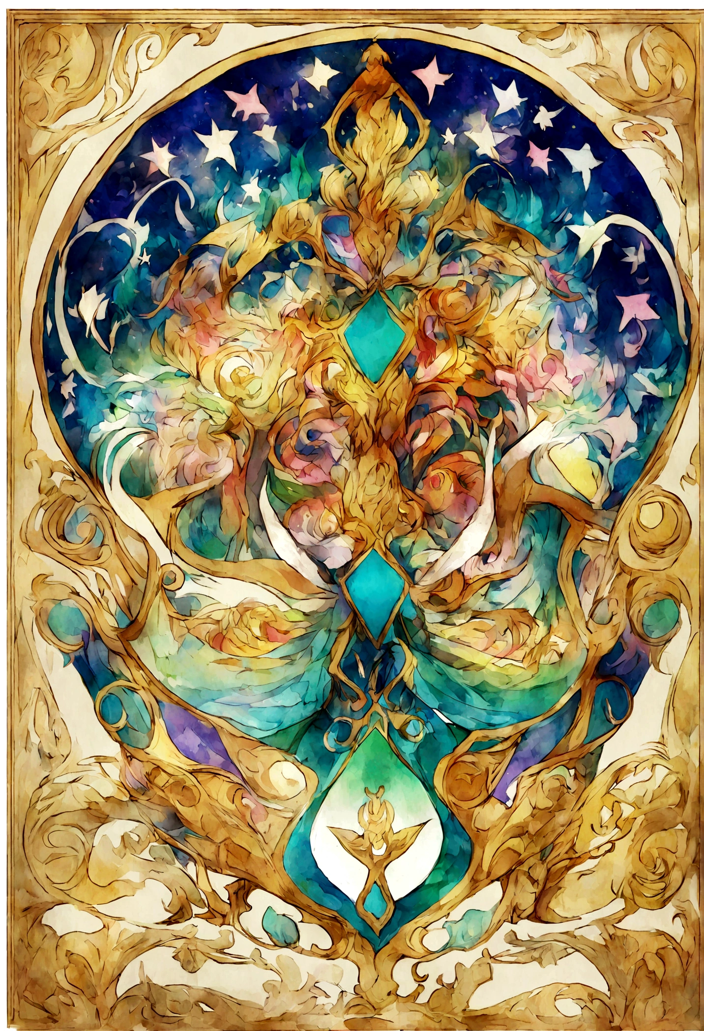 (maximum quality, exquisite design, better lighting, better shading), statue in the form of Yin Yang, under the moon and sun, detailed and realistic details, intricate, carved in gold and silver marble (only the multicolored hair), shining with moonlight and sunlight, a perfect balance between light and dark, mystical and serene.