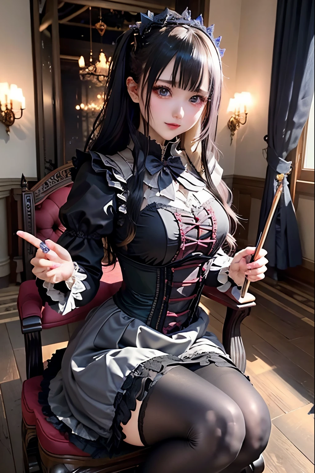 ハードDark Gothicメイク、Deep Night Sky、Horror、Black dark eyeshadow、sad、Good skin radiance、Dark Gothicメイク、Dark smile、palace、24-years-old、Embarrassed look、Dark Gothic、Obscene language、highest quality、Drunk face、紫のMaid clothes、Mysterious、Noble、sexy、Loving smile、Right blue eye, Left eye is red、Platform Heel Shoes、Heavy makeup、Gothic Lolita Clothing、Silver Hair、Long Hair Straight Hair、Cute Gothic Lolita Dress、Beautiful Face、elegant features、Fascinating face、Stained glassが背景、Chest glistening with sweat、The room is dark、gothic long dress、Bell Sleeves、Wizard Sleeve、Decadent look、Sexually excited expression、Glossy thighs wet with water、Thighs that are wet and shiny with oil、Background of a room full of roses、The embroidery is pink、The dress has pink embroidery、Thigh-high socks、Knee-high socks、Gentle expression、Dark black eyeshadow、Stained glassと薔薇背景、Female Duo、Female couple、dark church background、Stained glass、Black metal world、Dark Castle、Slender body、gothic long dress、Maid clothes、Victorian dresses、Her thighs glisten with sweat、My body is wet and shiny、Lots of glitter on the thighs、My thighs are sticky from sweating、Sweat glistens on the thighs, The whole body is sweaty and shiny、Quite sweaty、My thighs are sweaty、My thighs are so wet、My thighs are shining with sweat、A lot of sweat glistens all over the body、Small breasts、Orchestra StageStage、Dynamic Angle、sitting on a gothic chair、Play the violin gracefully、With a violin、Press the violin strings、violinist、orchestra performance、Thin thighs、slender、Violin body and strings、Sit on a chair、pantyhose、