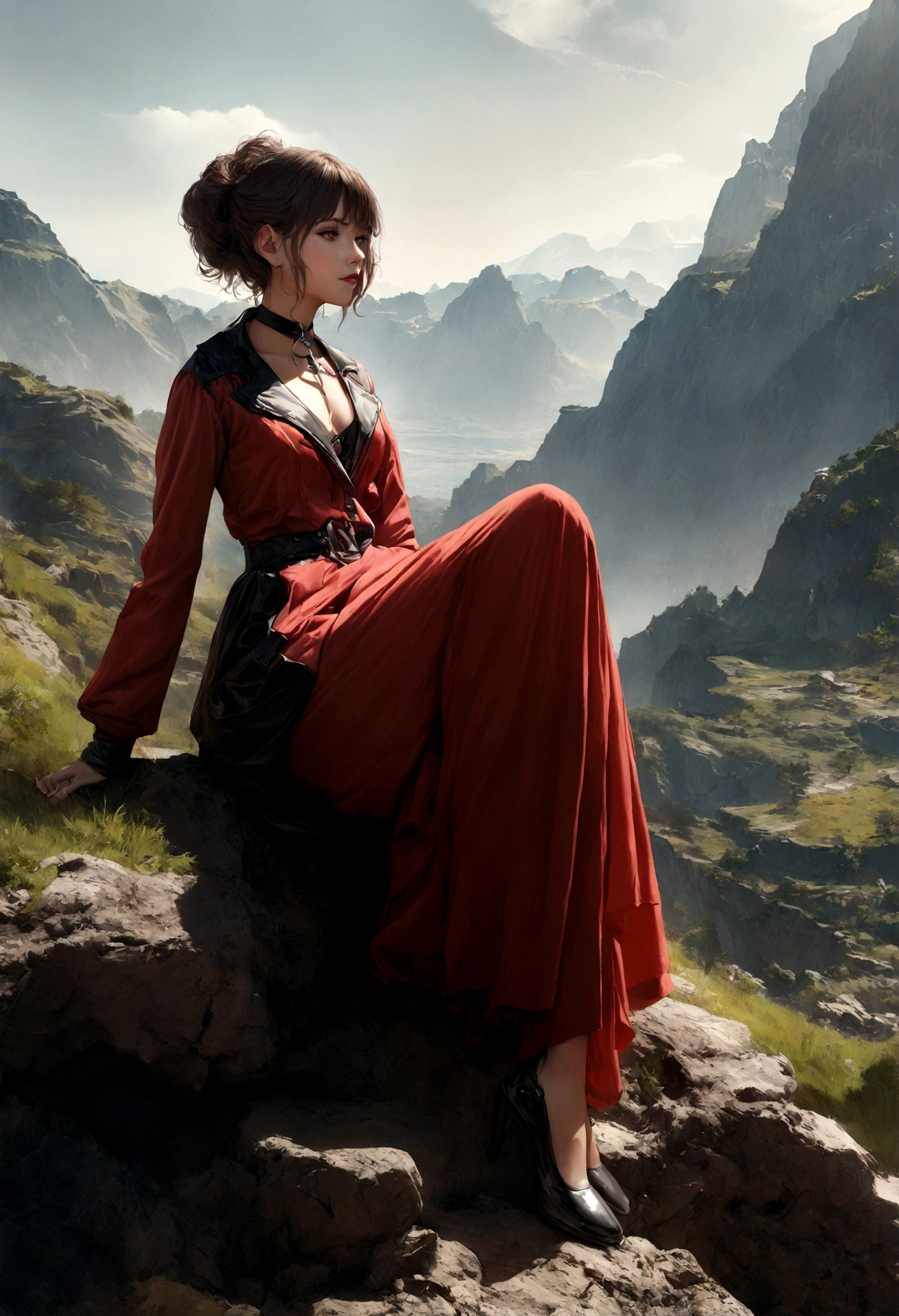 1 girl sitting alone on sofa singing, (best quality, 4k, 8k, fashion artwork: 1.2), super detailed, (realistic, realistic) Realistic: 1.37), dynamic range high, ultra-high resolution, studio lighting, ultra-thin, physically rendered, ultra-detailed, key colors, vivid, landscape, animation, sci-fi, photography, concept artist, dark, colors