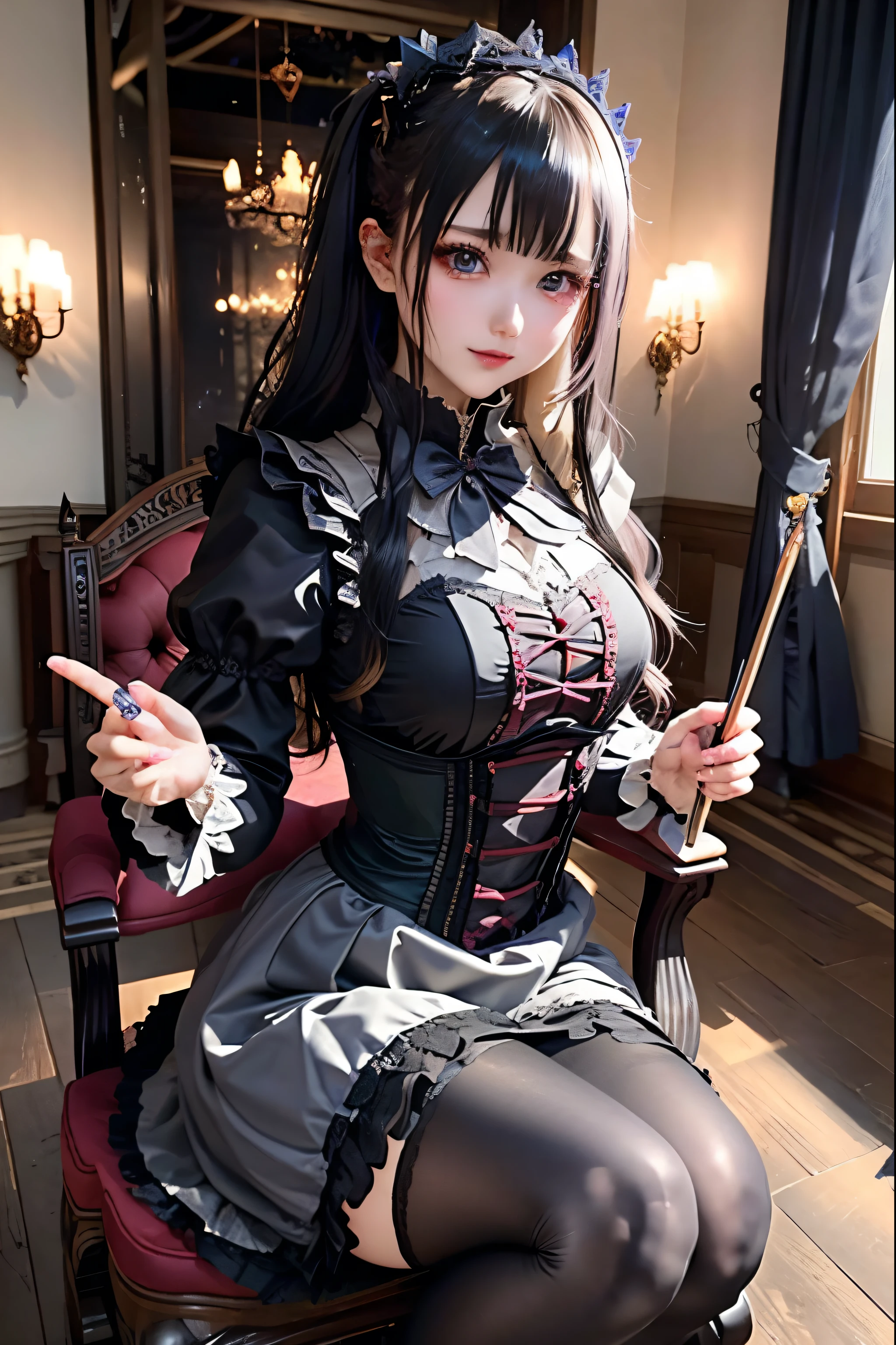 Hard Dark Gothic Makeup、Deep Night Sky、Horror、Black dark eyeshadow、sad、Good skin radiance、Dark Gothicメイク、Dark smile、palace、24-years-old、Embarrassed look、Dark Gothic、Obscene language、highest quality、Drunk face、紫のMaid clothes、Mysterious、Noble、sexy、Loving smile、Right blue eye, Left eye is red、Platform Heel Shoes、Heavy makeup、Gothic ta Clothing、Silver Hair、Long Hair Straight Hair、Cute Gothic Loliress、Beautiful Face、elegant features、Fascinating face、Stained glass is the background、Chest glistening with sweat、The room is dark、gothic long dress、Bell Sleeves、Wizard Sleeve、Decadent look、Sexually excited expression、Glossy thighs wet with water、Thighs that are wet and shiny with oil、Background of a room full of roses、The embroidery is pink、The dress has pink embroidery、Thigh-high socks、Knee-high socks、Gentle expression、Dark black eyeshadow、Stained glass and rose background、Female Duo、Female couple、dark church background、Stained glass、Black metal world、Dark Castle、Slender body、gothic long dress、Maid clothes、Victorian dresses、Her thighs glisten with sweat、My body is wet and shiny、Lots of glitter on the thighs、My thighs are sticky from sweating、Sweat glistens on the thighs, The whole body is sweaty and shiny、Quite sweaty、My thighs are sweaty、My thighs are so wet、My thighs are shining with sweat、A lot of sweat glistens all over the body、Small breasts、Orchestra StageStage、Dynamic Angle、sitting on a gothic chair、Play the violin gracefully、With a violin、Press the violin strings、violinist、orchestra performance、Thin thighs、slender、Violin body and strings、Sit on a chair、pantyhose、