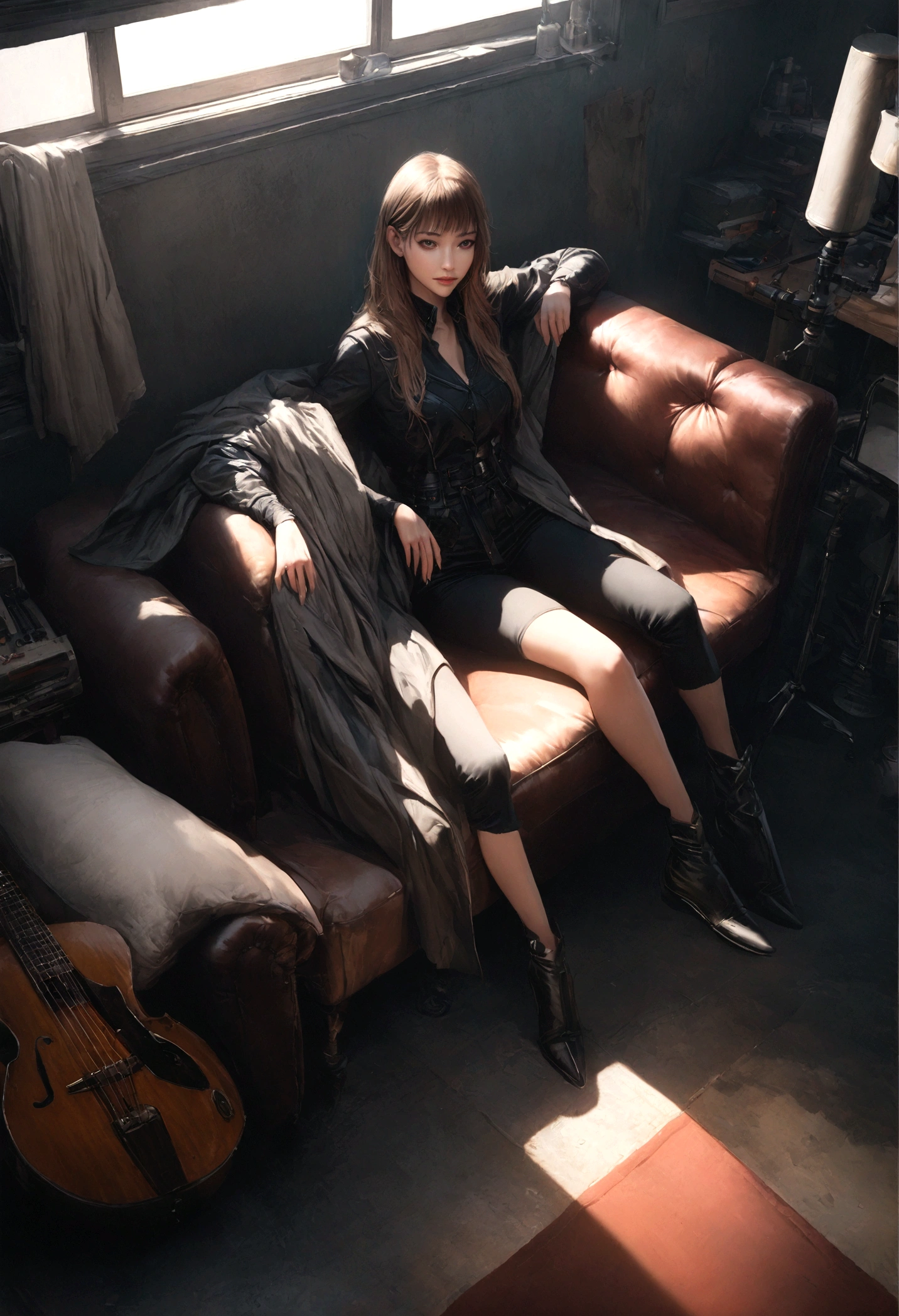 1 classical band performing on sofa, (best quality, 4k, 8k, fashion artwork: 1.2), super detailed, (realistic, realistic) Realistic: 1.37), high dynamic range , ultra high resolution , studio lighting , ultra thin , physically rendered , ultra detailed , key colors , vivid , room sitting , animation , sci-fi , photography , concept artist, dark, colors