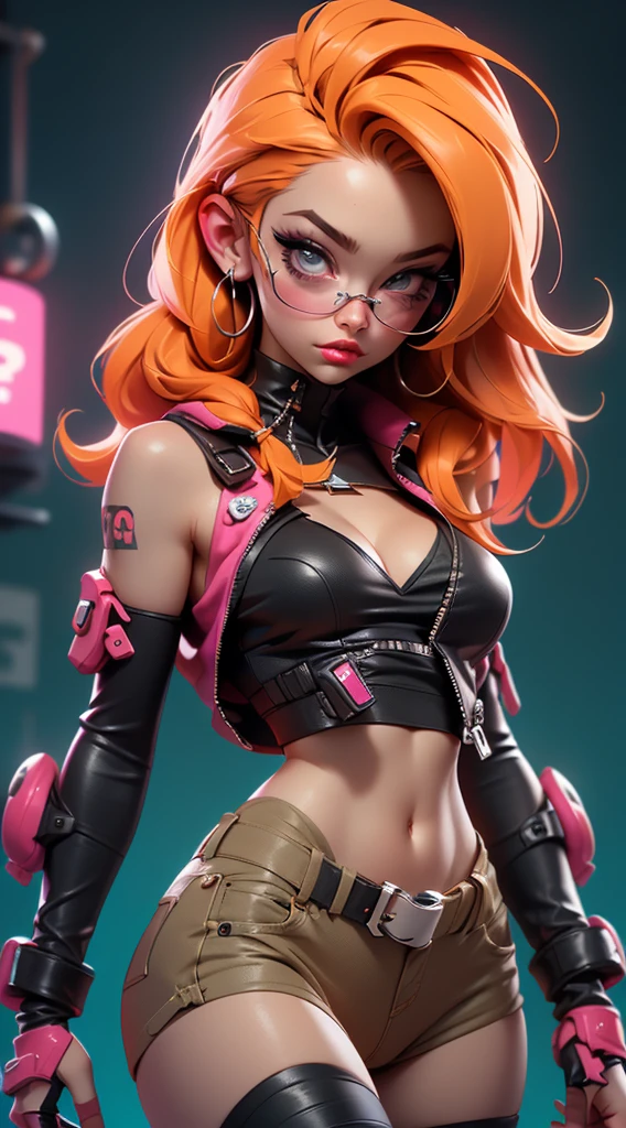 ((Best Quality, best resolution, award-winning portrait, official art)), ((perfect Masterpiece)), ((Realistic)) and ultra-detailed photography of a 1nerdy cyberpunk girl with goth and post apocalyptic colors. She has ((long caramel-colored hair)), wears a (Harajuku-inspired cyberpunk tech-wear top) and a (Harajuku-inspired cyberpunk tech-wear bottom:1.2) , ((the most beautiful and sexy aesthetic)), small tits, cleavage showing, hot, sexy, seductive, slutty