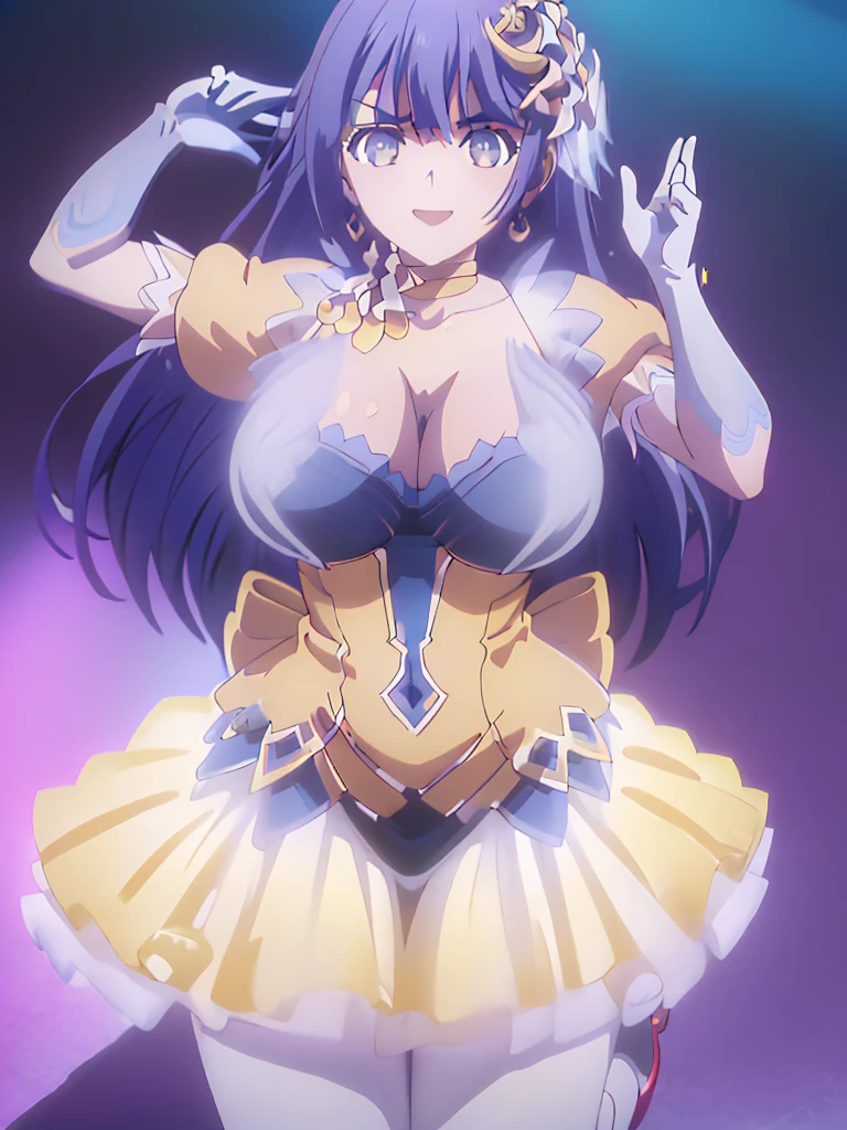 gran calidad ++ Extremely detailed high resolusionolution, very aesthetic, ojos expresivos, (((Cara perfecta))), (((face symmetrical))), ((good anatomy)), (((manos perfectas))), (((8k))), UHD, Fondo de pantalla HD, (((alta calidra detallada, (((((1girl)))))), solamente, Obra maestra, La mejor calidad, high resolusion, Altamente detallado, (illustration), hermosos ojos detallados, (((combatant))), (((((1girl))))), ((((fullbody)))), ((((Girl with characteristics of Miku Izayoi and Hoshino Ai)))), (((Hoshino Ai))), (((fusion))), (((agglutination))), Combination, (((hembra madura))), (((manos en los pechos hipig))), (((hombros estrechos))), (((cintura estrecha))), (((They are smiling))), Cabello largo, enorme, Jardin de un castillo, (((gigantic breasts))), (((mature female))), Obra maestra, mejor calidad, ((Obra maestra)), ((mejor calidra descarrilado)), Parte superior del cuerpo, Pose con las manos en las caderaira la cara de la persona))), (((mirada cara a cara))),