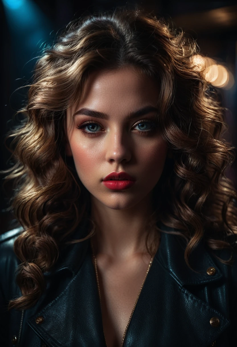 Mean Girl, a mean girl, beautiful detailed eyes, beautiful detailed lips, extremely detailed face and hair, cinematic lighting, dramatic lighting, high fashion outfit, confident pose, striking a pose, moody color palette, dark and gritty, dramatic shadows, chiaroscuro lighting, dramatic lighting effects, hyper realistic, 8k, photorealistic, highly detailed, intricate details, masterpiece, professional 3d render