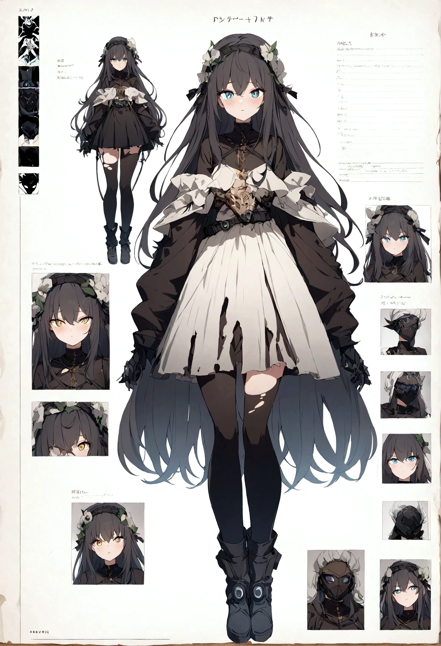 (((8K,2K))),(masterpiece))), (((best quality))), ((ultra-detailed)), ((highly detailed CG illustration)), ((extremely delicate and beautiful face)),(masked ), cinematic light, absurd clothing, 1girl, (character sheet)), concept art, ((full-length)), (masterpiece:1.2), (best quality:1.3), (single background, white background: 1.3),(CHARACTERS OF THE POST-APOCALYPTIC WASTELAND WORLD)))), (( Characters WANDERERS RAIDERS)), ( MAD MAX concepts))))), (( beautiful face)), (( quality face) ), (((beautiful anime eyes of characters))) , ( high-quality anime eyes of characters), ((high-quality anime pupils)), (((beautiful anime pupils)), (( beautiful shape of anime eyes)) , (( beautiful shape of anime pupils)), (( all faces with anime eyes)), ((( simple anime eyes of characters)))) ( bare skirt))) (( without panties)) , pose for the concept of the character, (((( post-apocalyptic wastelands)))), crossout frenzied, bright hair, very torn clothes, ((( extremely embarrassed face))), ((( excited face))) ,((((character of the post-apocalypse world))) , (((sheet - pkrchonage))), ((( detailed development of the concept of the character))) , (page design)) , (different emotions))
