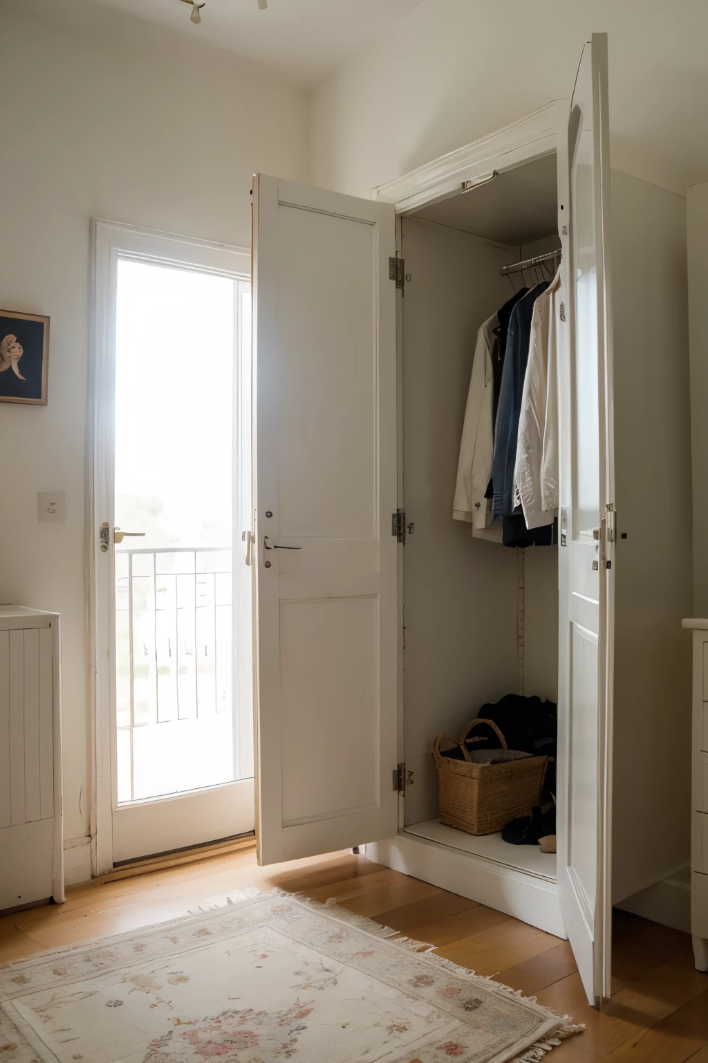((best quality)), ((masterpiece)), (detailed), old wardrobe in empty room