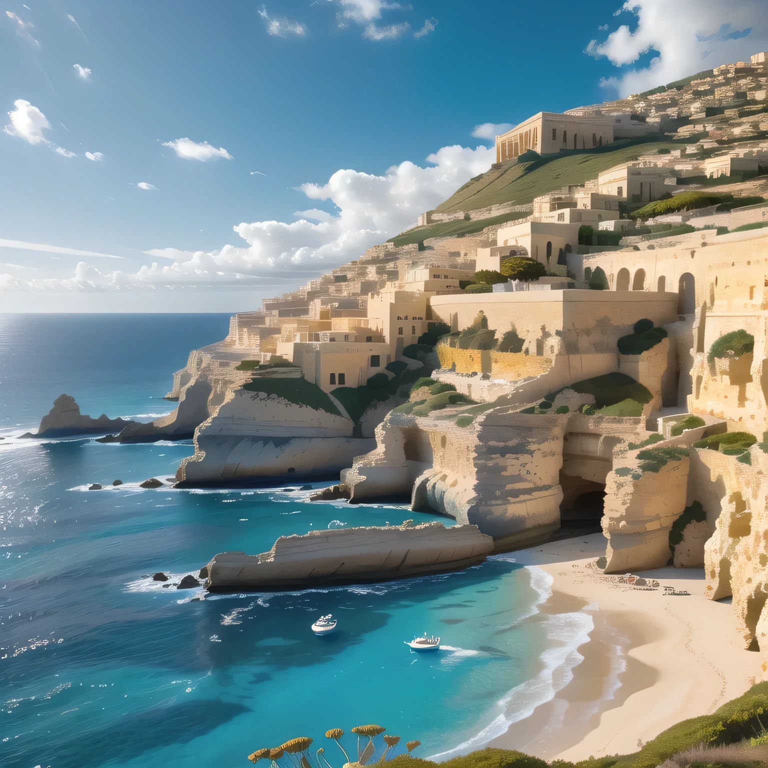 Malta Island、Ocean、landscape、morning、Breakfast