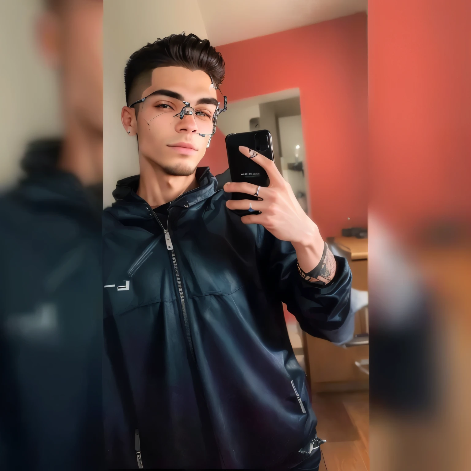 Homem de jaqueta preta tirando selfie com celular, cerca de 19 anos, foto de perfil, 18 anos de idade, imagem de perfilture 1024px, imagem de perfil, foto do snapchat, muscle contraction coil / jogador ludwig, foto de perfil, taken at the beginning of 2020, mateus 9 5