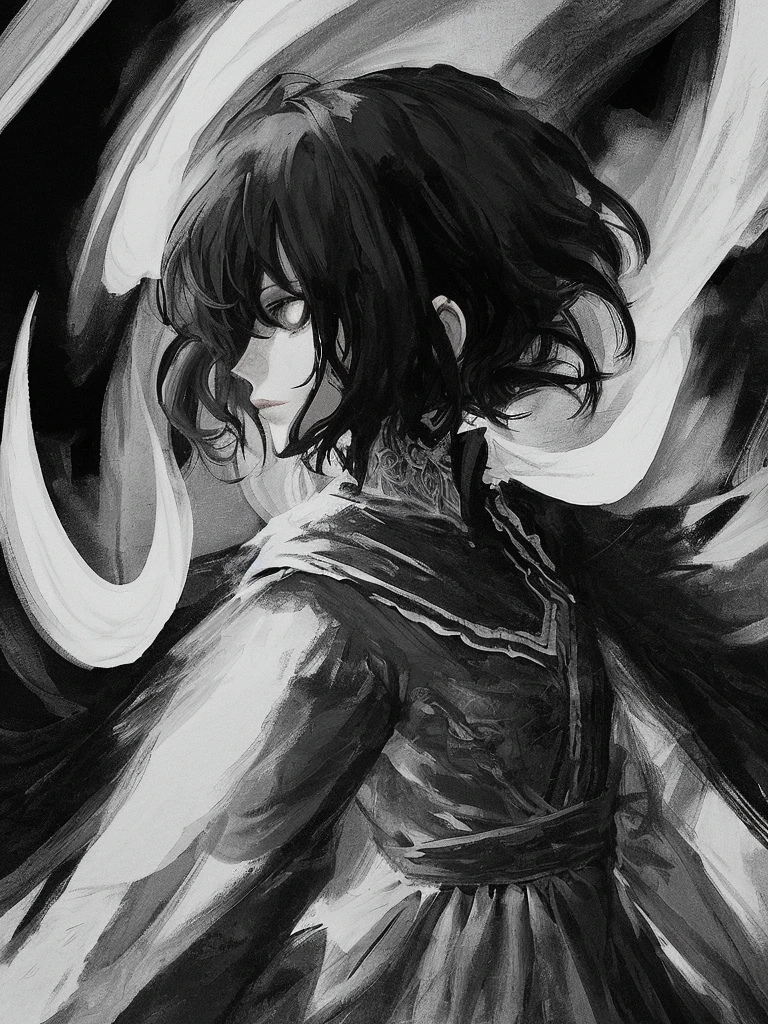 The main character rose，Background black，illustration style