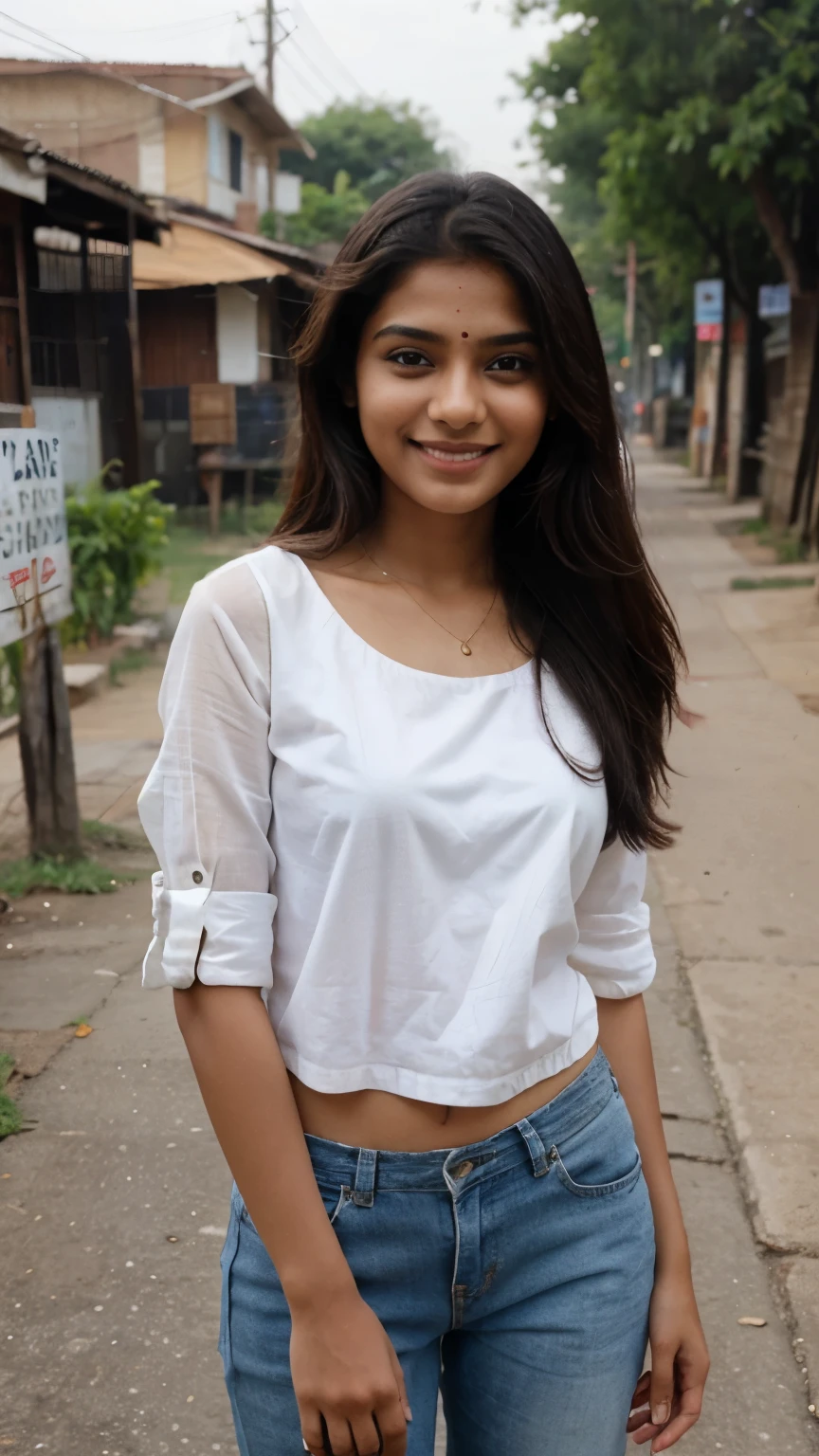 A beautiful Indian girl cute smile outing