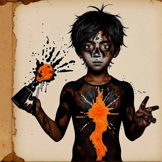 A boy who failed to make a concoction and exploded, becoming charred