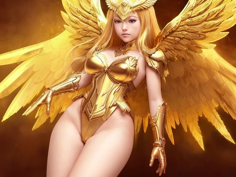 best quality)), ((masterpiece)), (detailed), Top quality、Top image quality、masterpiece，Perfect body， Exquisite and detailed facial features，，Full body shot，A woman in a golden costume with wings,Bikini， Angel Gold Armor, majestic angel, angel knight girl, Final Fantasy Tactics Characters, mystical atlantean valkyrie, Mysterious Valkyrie, Blazing Angel, Maple Leaf Story Character Art, With blazing golden wings, Golden Wings, April renderings, Mysterious Valkyrie, A woman in a golden costume with wings的特写, Best Bust、Optimal waist-hip ratio，Best Body Golden Ratio Concept Art Inspired by PwC, Baroque, Angel Gold Armor, majestic angel, angel knight girl, Final Fantasy Tactics Characters, mystical atlantean valkyrie, Mysterious Valkyrie, Blazing Angel, Maple Leaf Story Character Art, With blazing golden wings, Golden Wings, Battle with orcs，Photographic lenses，Ultra wide-angle lens，First person，