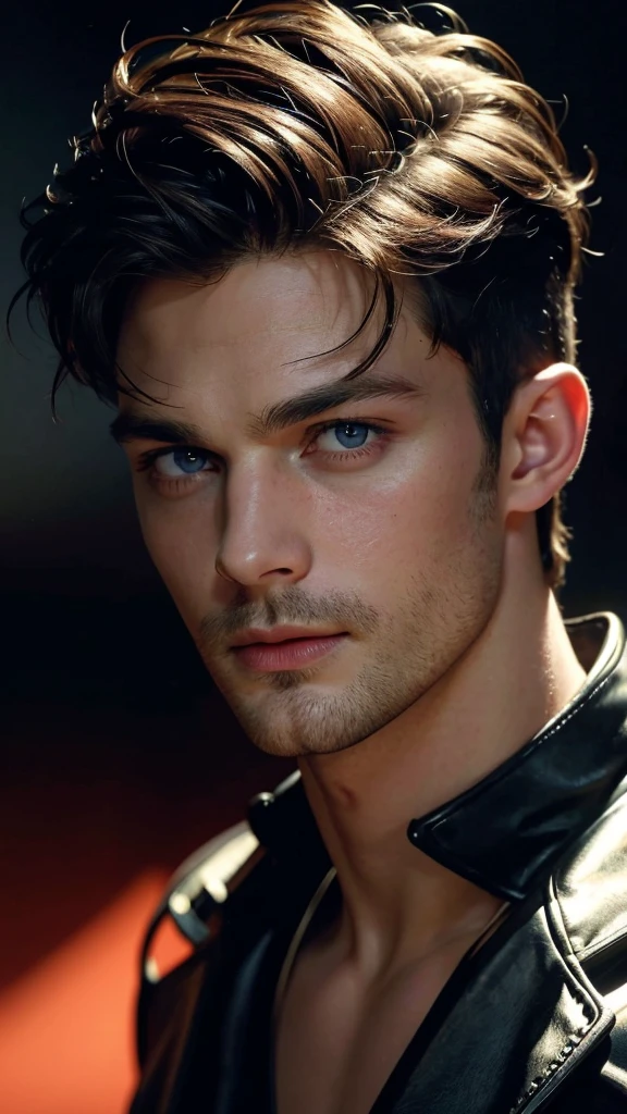 a handsome man, Jamie Dornan, 1man, detailed facial features, chiseled jawline, piercing eyes, lush hair, dramatic lighting, glossy magazine cover, high-fashion editorial, cinematic, moody, dramatic shadows, intense gaze, elegant pose, studio lighting, cinematic, high-contrast, vibrant colors, hyper-realistic, 8k, photorealistic, intricate details, masterpiece