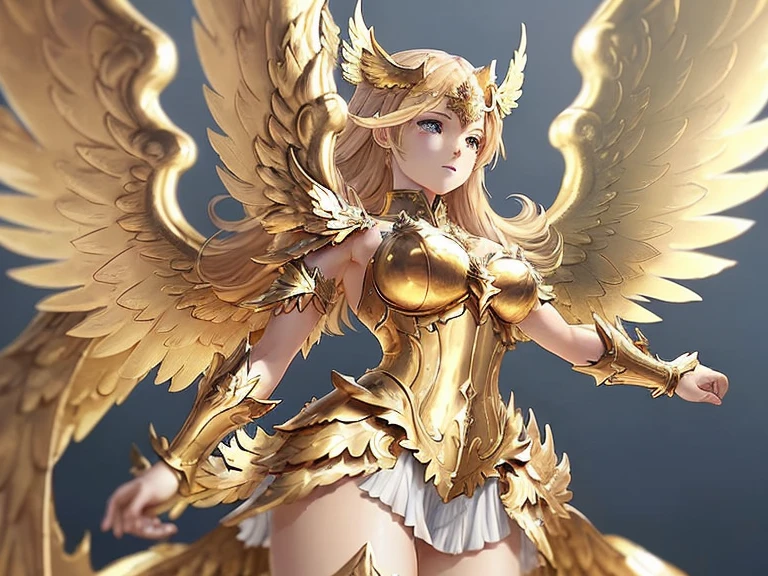 ((best quality)), ((masterpiece)), (detailed), Perfect body，Close-up of a woman wearing a golden costume with wings, Angel Gold Armor, majestic angel, angel knight girl, Final Fantasy Tactics Characters, mystical atlantean valkyrie, as a Mysterious Valkyrie, Blazing Angel, Maple Leaf Story Character Art, With blazing golden wings, Golden Wings, April renderings, Mysterious Valkyrie, Close-up of a woman wearing a golden costume with wings, Concept art inspired by PwC, pixiv, Baroque, Angel Gold Armor, majestic angel, angel knight girl, Final Fantasy Tactics Characters, mystical atlantean valkyrie, as a Mysterious Valkyrie, Blazing Angel, Maple Leaf Story Character Art, With blazing golden wings, Golden Wings, Battle with orcs
