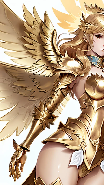 ((best quality)), ((masterpiece)), (detailed), Perfect body，Close-up of a woman wearing a golden costume with wings, Angel Gold Armor, majestic angel, angel knight girl, Final Fantasy Tactics Characters, mystical atlantean valkyrie, as a Mysterious Valkyrie, Blazing Angel, Maple Leaf Story Character Art, With blazing golden wings, Golden Wings, April renderings, Mysterious Valkyrie, Close-up of a woman wearing a golden costume with wings, Concept art inspired by PwC, pixiv, Baroque, Angel Gold Armor, majestic angel, angel knight girl, Final Fantasy Tactics Characters, mystical atlantean valkyrie, as a Mysterious Valkyrie, Blazing Angel, Maple Leaf Story Character Art, With blazing golden wings, Golden Wings, Battle with orcs
