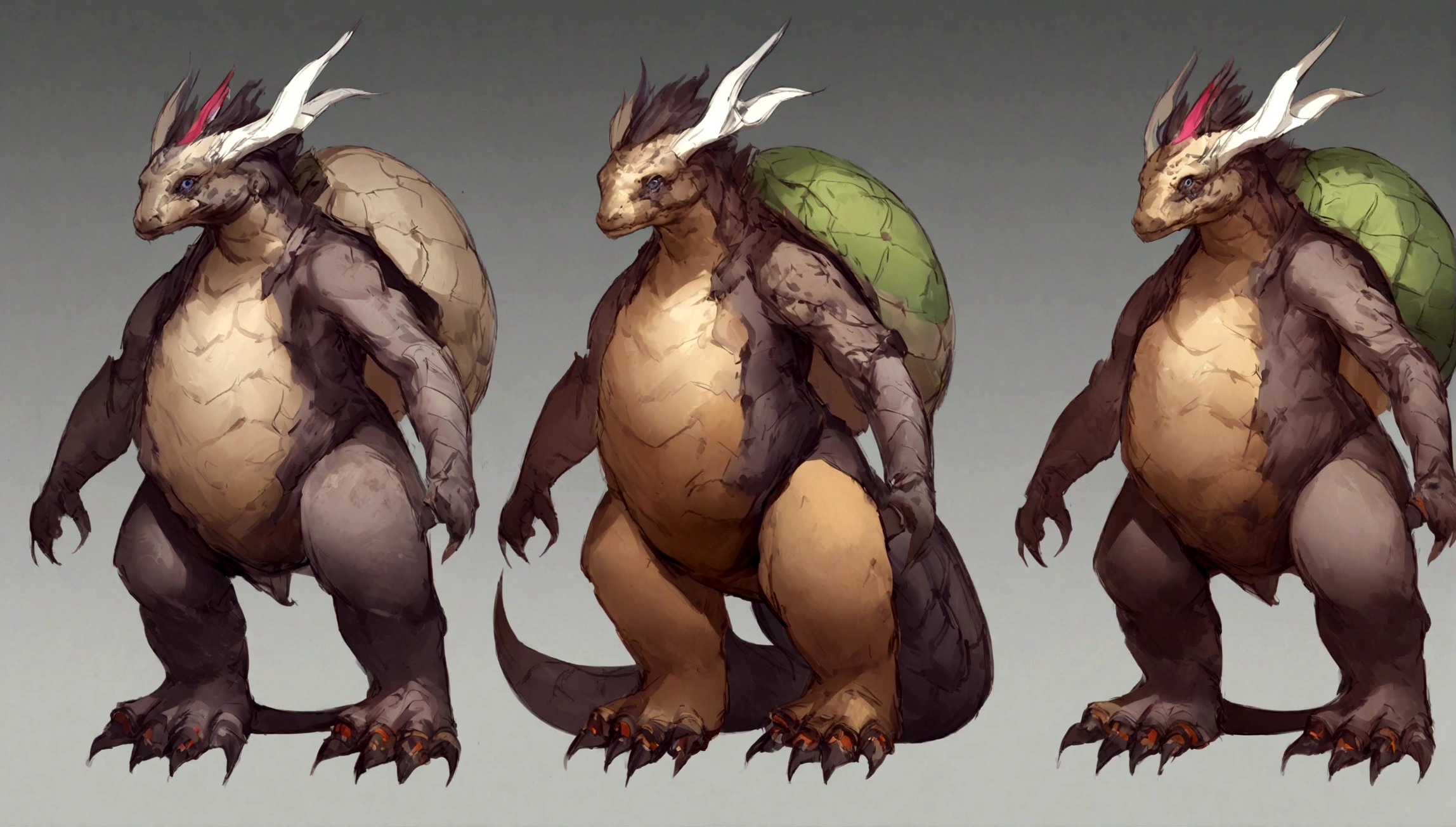 drawing of a dragon with a long tail and a large head with a thorny shell like a turtle's shell on its back, fantasy creature concept art, creature concept character art, concept art creature, humanoid turtle monster, feng zhu concept art, creature design, dota 2 concept art, realistic creature concept, riot Game concept art, Hearthstone concept art, League of Legends Concept Art, by Ren Xiong, Monster Concept Art, in sea, cloud, thunder