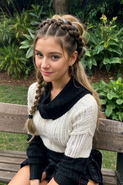 arafed woman with long hair sitting at a desk in a white bluse, woman with braided brown hair, pigtails hairstyle, two braids, two pigtails hairstyle, pigtail braids, girl with plaits, braided brown hair, french braids, gorgeous young model, portrait of barbara palvin, loose white braid, loose braided hair, very pretty model, pigtails hair