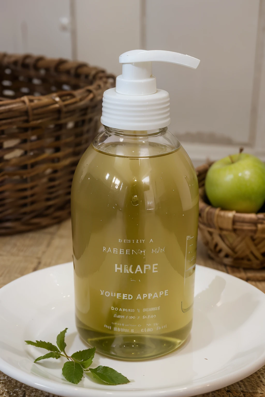Create a handmade green apple liquid soap label