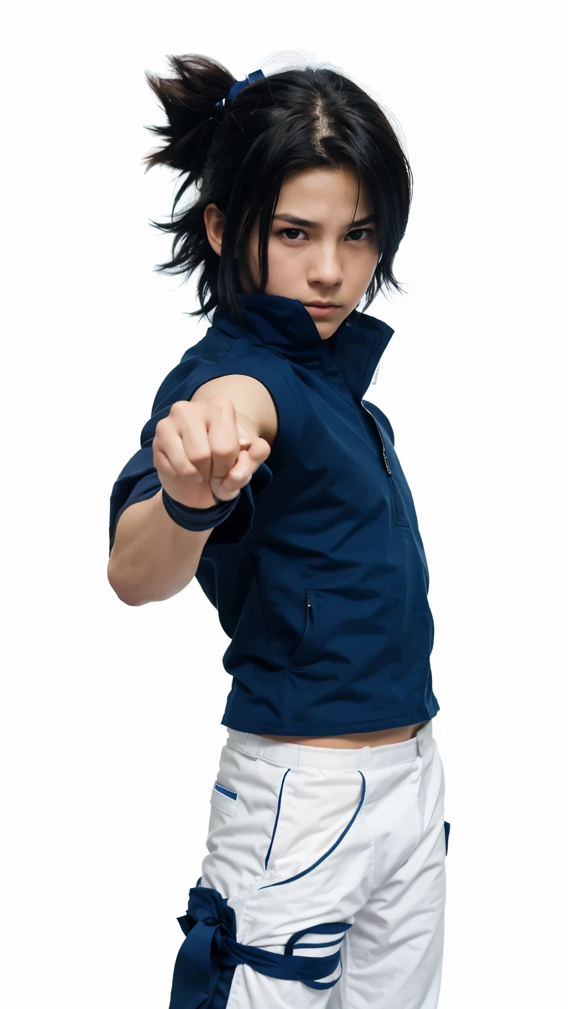 Nolan Gross como Sasuke,
Extremely Realistic, Very Beautiful, , fighting pose, hands in front
