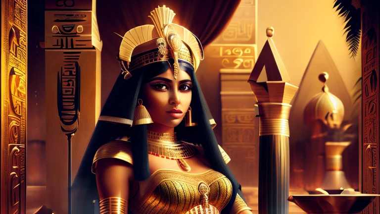 a gold headdress, cleopatra portrait, beautiful cleopatra, egyptian princess, a stunning portrait of a goddess, portrait of cleopatra, portrait of a beautiful goddess, cleopatra, gorgeous woman, egyptian, gorgeous beautiful woman, cleopatra in her palace, wearing an egyptian crown, egyptian makeup, 3 d goddess portrait, aztec princess portrait
Et