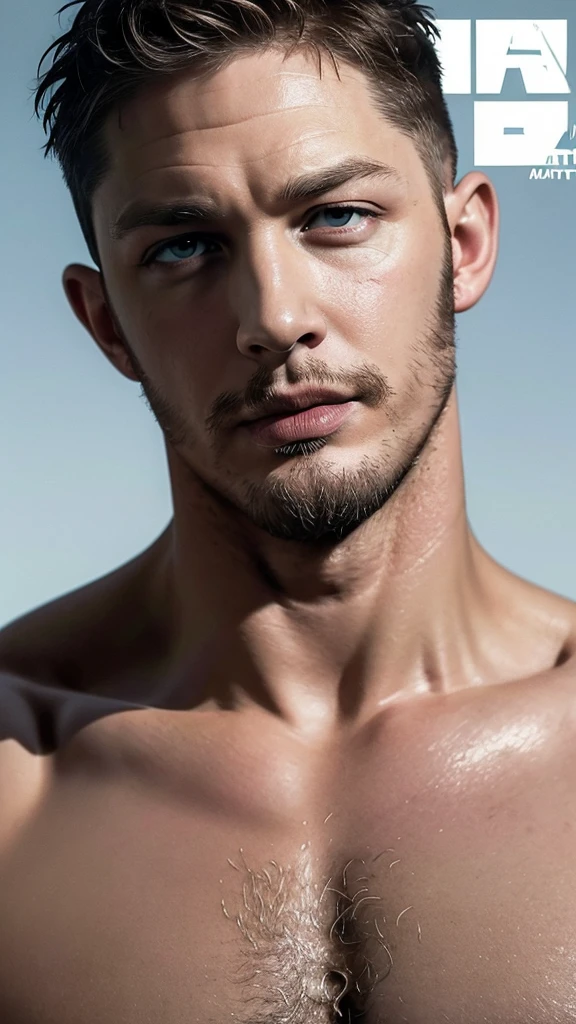 Tom Hardy, (attitude man magazine cover:1.4), best quality, masterpiece, very aesthetic, perfect composition, intricate details, ultra-detailed, hard face, handsome, hot hairy pubic, innocence face