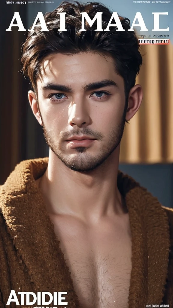 Adam sanlder, (attitude man magazine cover:1.4), best quality, masterpiece, very aesthetic, perfect composition, intricate details, ultra-detailed, hard face, handsome, hot hairy pubic, innocence face