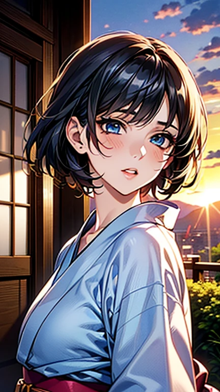 A girl is posing for a photo,pretty girl,Enchanting girl,Anime Girls,
(((One Girl,Baby Face,16 years old))),
BREAK
((Geometric pattern light blue yukata:1.4,))、(White Headband)、
BREAK
((Black Hair:1.4、Short Hair:1.4)),
(Drooping eyes,blue eyes),(Small breasts),
BREAK
(Beautiful Hair,Shiny Hair),
(Expression of fine eyes,Beautiful and delicate eyes,Sparkling eyes,Eye Reflexes),
(double eyelid,Long eyelashes),
(Beautiful Nose,Thin Nose),
(Glossy lips,Beautiful Lips,Thick lips),
(Symmetrical facial features,Perfect Face),(((Detailed skin,Oily skin,Textured skin,Beautiful Skin))),
BREAK
(Laughing with your mouth open),
((evening、Porch of Japan house:1.4、Sunset、mosquito coil)),((Dynamic Pose、Upper Body Shot)),
BREAK
(((highest quality)),((masterpiece)),((Very detailed))),((High resolution),(8k),(16k,1080p),(Anime 2D Rendering)),(Anatomically correct),
((Realistic)), (The best CG),Highly detailed art,CG illustration,