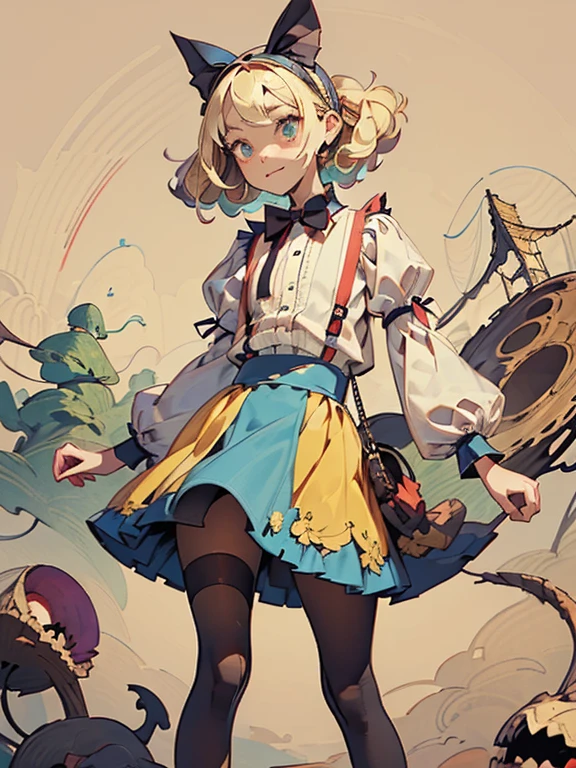 Alice in Wonderland、Stripes々Tights、mini skirt、Blonde