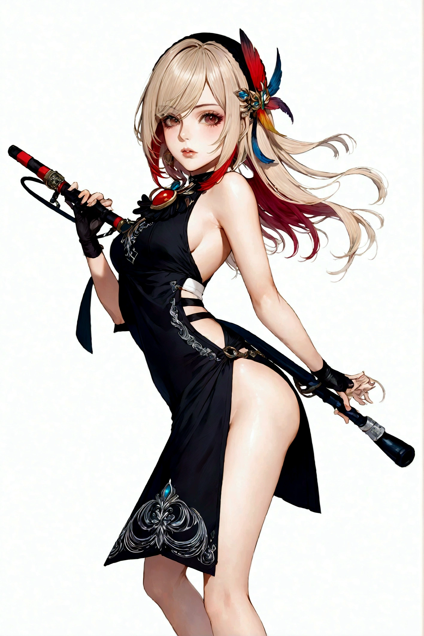 extremely delicate and beautiful, toll, fein detailliert, Meisterwerk, Ultra-detailliert, highres,Beste Illustration, Bester Schatten,Kompliziert,scharfer Fokus, good quality, 1 Frau, Allein, blondes Haar. rote Augen, Genshin Impact - Kaveh -