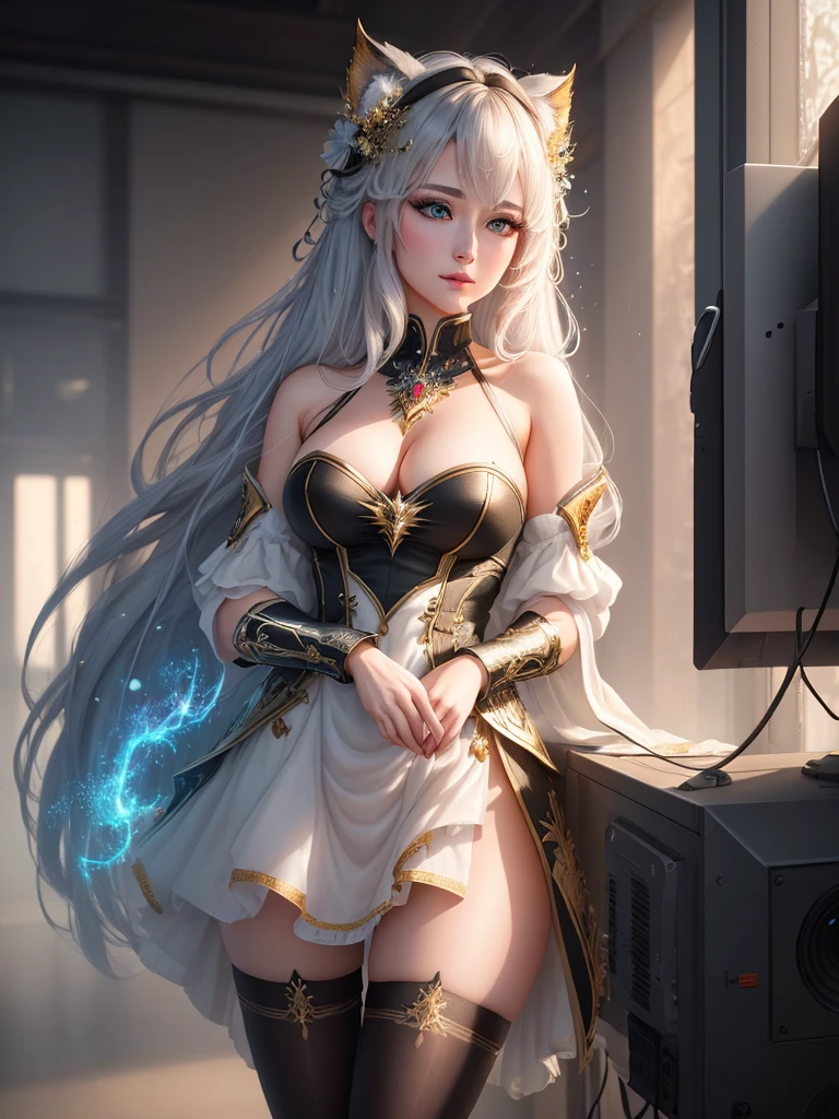Movie, Ultra Detailed, Extremely detailed, This work captures the essence of the girl,Breathtakingly beautiful. The coloring is beautifully done, Enhance the overall feeling. Unreal Engine brings her to life, Make her look more charming.
Utilizing Depth of Field (Every time), Every detail is emphasized, Attracting attention to her charming eyes and beautiful hair. Image resolution is at its peak, Super-resolution technology ensures every pixel is perfect. Movie lighting enhances her aura, Anti-aliasing techniques like FXAA and TXAA keep edges smooth and clean.
Add realism to robot-like tights, RTX technology supports ray tracing, Make it look like it's really there. also, Assessment Office (Screen Space Ambient Occlusion) 为场景增添深Every time和真实感, Make the girl's presence more convincing.
In post-processing and post-production, Tone mapping enhances colors, Create a captivating visual experience. Integration of CGI (Computer generated image) and visual effects (Visual effect) Showing off her features seamlessly. sound effects (Sound Effects) Supplementary Visual Arts, Let the audience further immerse themselves in this fantasy world.
The level of detail is amazing, Elaborate intricate elements, Make artworks extreme and surreal. 体积效果增加深Every time和尺寸, Unparalleled photo-realism.
This image was rendered at 8k resolution, 确保超精细的Visual effect. Volumetric lightning adds a touch of magic, Highlighting her beauty and temperament in an extraordinary way. High Dynamic Range (HDR) Technology makes colors brilliant, Add richness to the overall composition.
finally, This artwork presents an unreal, Yet shockingly realistic depiction of a very beautiful girl, She looks like a real Barbie doll, Realistic anime beauty. Clear focus ensures every feature