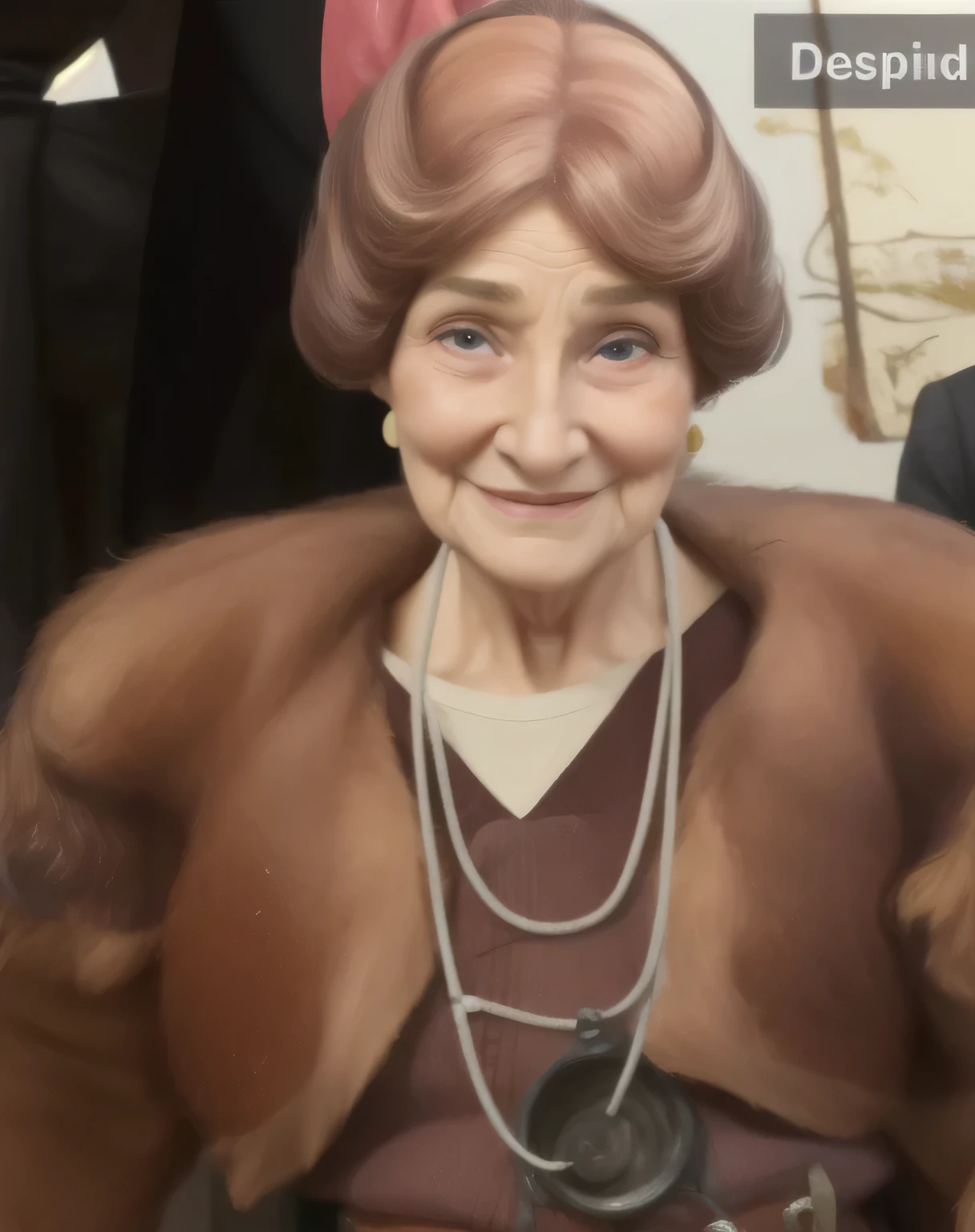 Mujer , He is 97 years old and has wrinkles on his forehead. 
