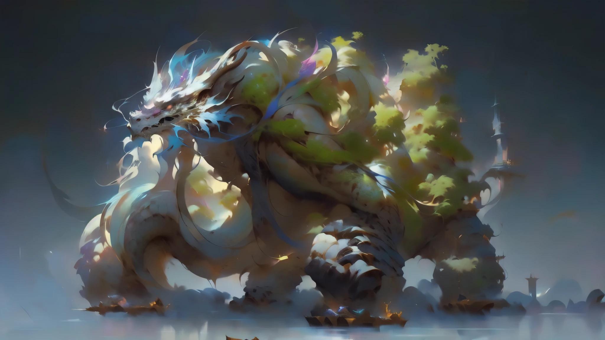 drawing of a dragon with a long tail and a large head with a thorny shell like a turtle's shell on its back, fantasy creature concept art, creature concept character art, concept art creature, humanoid turtle monster, feng zhu concept art, creature design, dota 2 concept art, realistic creature concept, riot Game concept art, Hearthstone concept art, League of Legends Concept Art, by Ren Xiong, Monster Concept Art