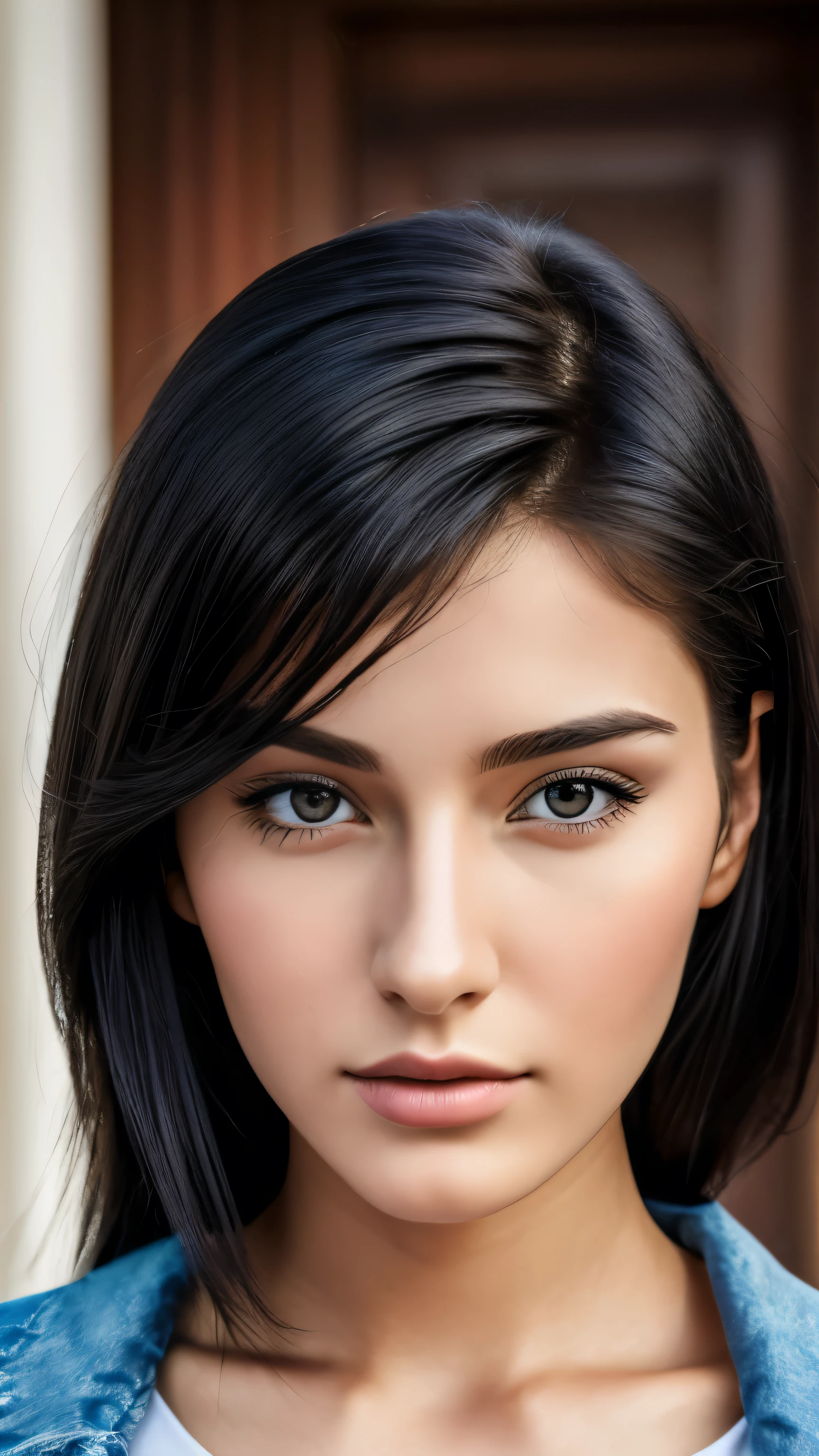25 year old girl,25 year old handsome man, portrait black hair, Russia, beautiful face, perfect face, surreal, Front view, photo-realistic,photo 8k