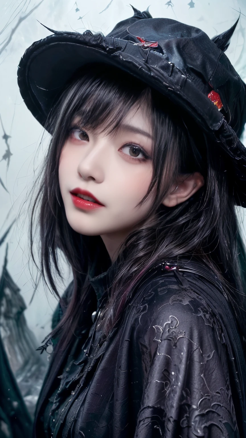 (highest quality,High resolution:1.2),(dark,Threatening:1.1),(Regrettably:1.1), (devilのテーマ:1.5),(dark horror theme:1.5),(Thriller:1.5),(Inspiration from Stephen King:1.5),(Dark fantasy:1.5), (Ink and watercolor:1.5), (black and white color:1.5), (Ominous landscape:1.5),(Countless stars fly away:1.5),(Ruined:1.5),(Ruined village:1.5),(1800s:1.5), (Ruined theme:1.5),(There&#39;Thereたくさんのほこりが舞っている:1.5),(puddle:1.5),(Dirt roads:1.5),(Absurd:1.5),(wonderful:1.5),(highest quality:1.5),(masterpiece:1.5),full length,Qu义z Lepidolite Woman in a Red Dress, (Powerful numbers:1.1、Big Breasts、Glasses) 、 ((((Round Glasses)))),(((Big Breasts)))、,(((Twisted corners,Fiery crown:1.1 Nicola Samori,Wangechi Mutu))),prime color,Urban,Very detailed,masterpiece,Intricate details,Faded,eyes Very detailed, Eye on the details,4K resolution,to be born, Nikon Z9,Scary Town,full length,evil ghost, Winnie the Pooh Rainbow,Intricate details,Very detailedな, Realistic,, 暗くてSpooky atmosphere,  spiritual being, Hauntingly beautiful, Ghostly figures, Swirling Mist, Supernatural existence, devilの本質, Shadowのような形, Spooky whispers, Ominous Aura, Heart of a Goth Maiden, Very dark shade.Her Eyes, Like dazzling fur in a starless haze,A symphony of despair in their eyes.Her Mogul Snaps, Mysterious Cemetery,Think about it, The source of her sadness.Black hair swaying in the moonlight,She weaves despair into her dreams.oh, Her Soul, Shadow&#39;Embrace,
Take me to space.At each step of the Kelhudelgoring, She summons darkness,Dance of the Void, (Beautiful vampire high-ranking wizard: 1.7), (2つのthick, length, Sharp vampire teeth protruding from lips: 1.7), (Wizard with black hat: 1.6), (An intricately decorated jet-black cloak: 1.6), (Delicately decorated cloak, Despite being damaged: 1.5), Hypermaximalist,  Breathtaking oil paintings, 超Realisticな, Ultra-realistic digital illustrations that mimic the style of oil paintings, アレックス・グレイのサイケデリックな先見の明のある芸術とHRギーガーのto be born体力学的テーマの美学をシームレスに融合. wonderful構成,  (devil,Satan,Lucifer:1.1),(devilish:1.1),(Red eyes glow:1.6)、(Red glowing eyes,Sharp teeth:1.1),(Black wings,thick:1.1),(hellish landscape:1.1),(fire,sulfur:1.1),(Threatening atmosphere:1.1),(dark shadows,Threatening presence:1.1),(Unlucky Clouds,Stormy Skies:1.1),(dark,Spooky atmosphere:1.1),(Aura of misfortune,Evil energy:1.1),(dark aura,cigarette:1.1),(Extreme heat,Burning Flames:1.1),(Nightmare Visions:1.1),(Predicting the end:1.1),(Whispers of misfortune,devilish laughter:1.1),(Cries of pain,echoing screams:1.1),(Bad luck symbol,Ancient runes:1.1),(Mysterious Relic,dark 美術ifacts:1.1),(Infernal Ritual,Ritual sacrifice:1.1),(devilish minions,creatures of darkness:1.1),(Desolate wilderness:1.1),(University of the Soul,Suffering Soul:1.1),(Eternal Ruin,A hopeless existence:1.1),  廃棄メカの背景にShadow響を受けた. Art created by Craig Mullins, Necrostyle., Detailed Description, Futuristic sci-fi scene. Check out the sci-fi concept art, Vivid colors and sharp focus. 