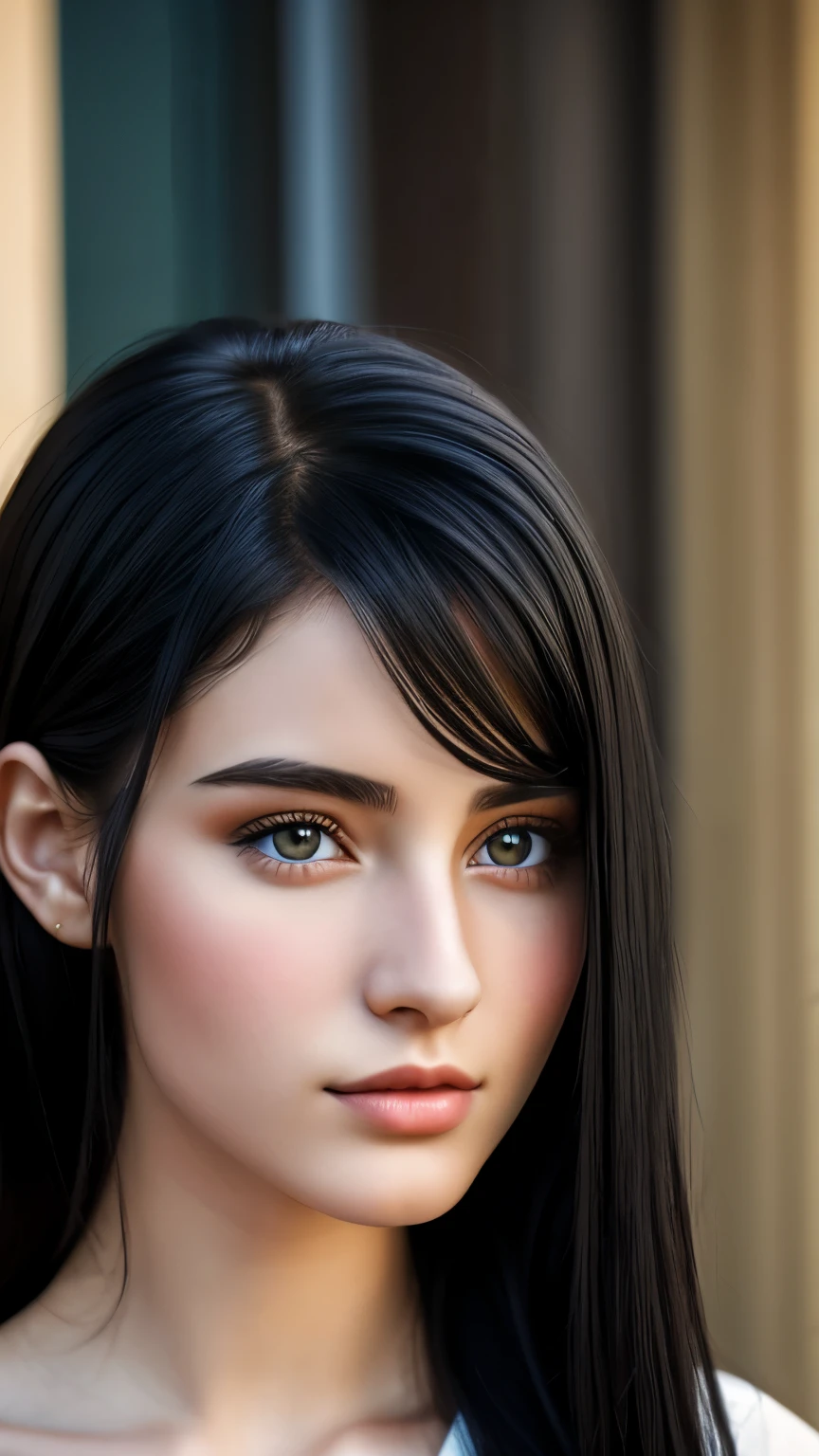 2 girls,two girls,25 year old, portrait black hair, Russia, beautiful face, perfect face, surreal, Front view, photo-realistic,photo 8k