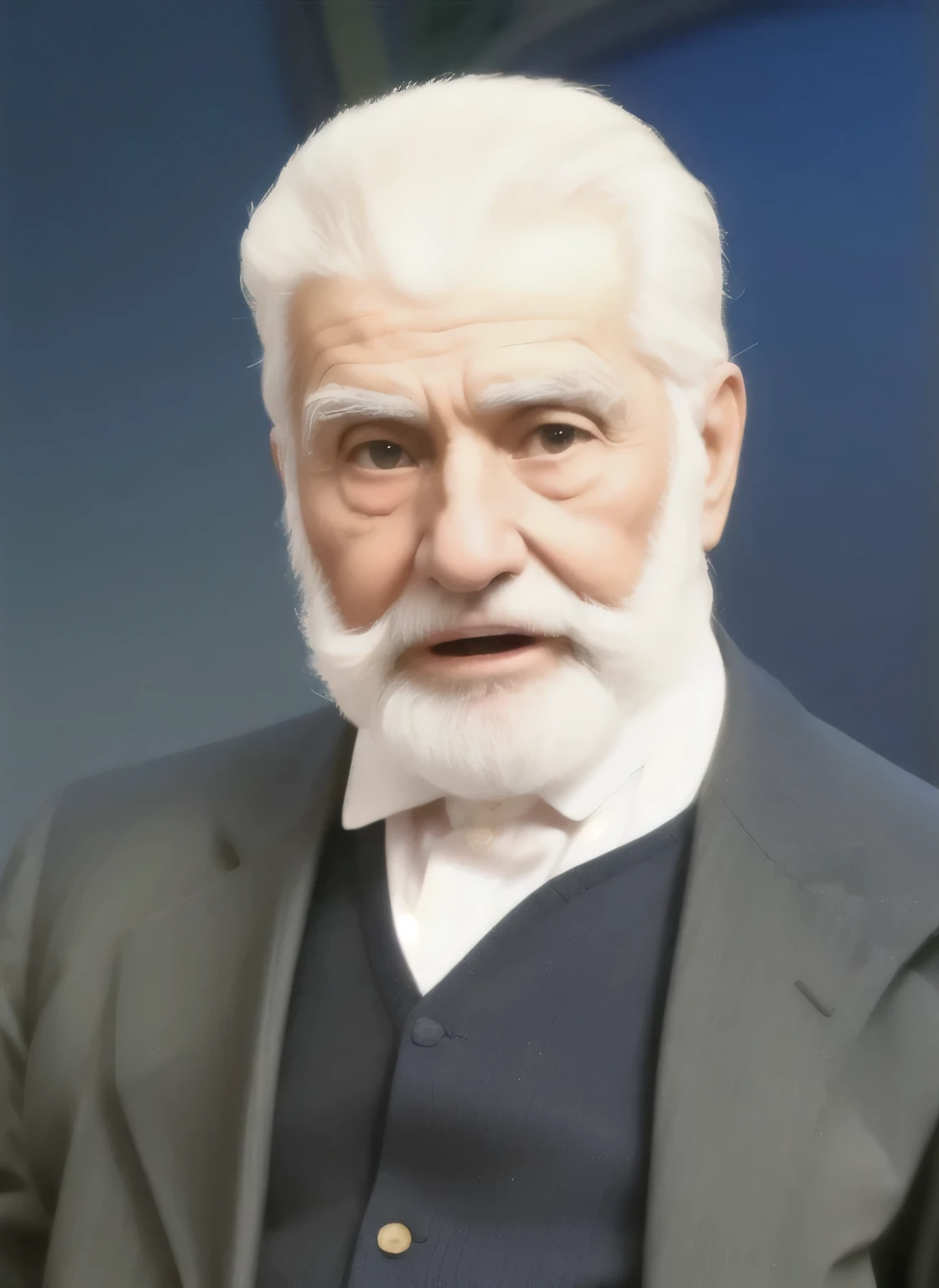 Hombre, ,he is 90 years old ,arrugas tiene frente ,