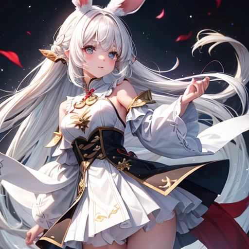 White Hair Girl, ,Rabbit, Half Dragon