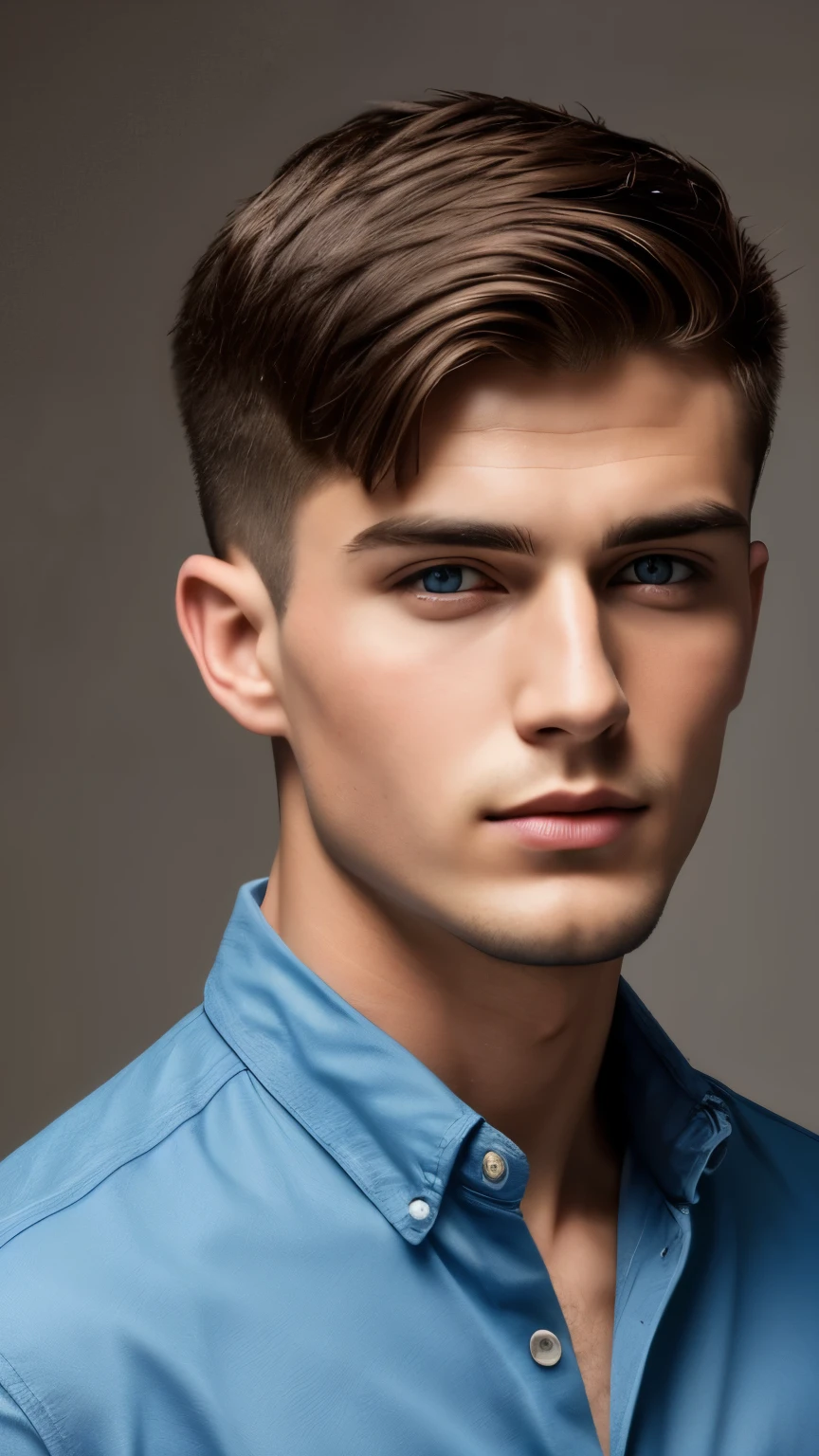 25 year old handsome man photo, shorthair, Russia, handsome face, perfect face, surreal, Front view, photo-realistic,photo 8k