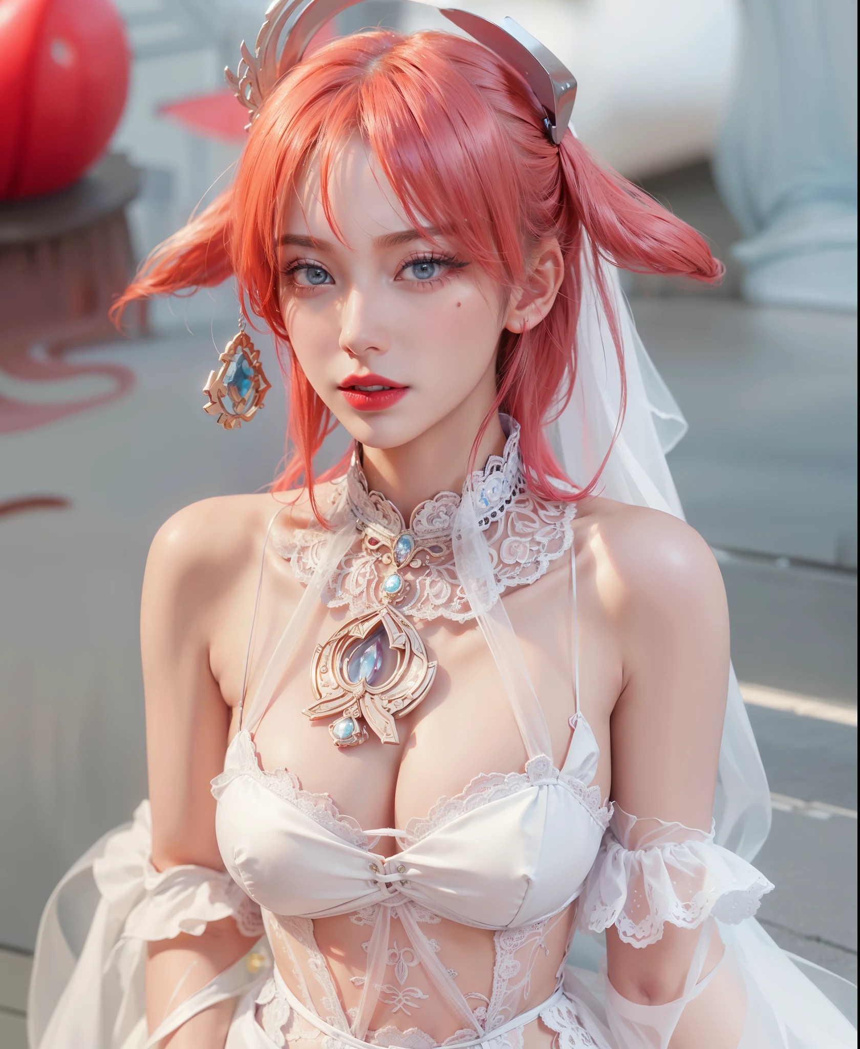 Royal princess,Super detailed, Delicate face, Stock Photography , Portrait 400, F1 Camera Lens.6, Colorful, Surrealism, Realistic textures, Dramatic Lighting, Thin Film Distiller 800 (8K, original photo, Better quality, masterpiece: 1.2), Super detailed, (Extremely delicate skin: 1.2), 8K Ultra HD, SLR camera, Soft Light, high quality.Fire Queen,Blue pupils,Apply red lipstick,Have a tattoo,The tattoo is very three-dimensional,Gorgeous and intricate tattoo designs,8K Mugshot,Large Breasts,Dark eyeshadow,Sexy thick lips(Red lipstick),Ice Princess,The facial features are very three-dimensional,Wear lace prints,